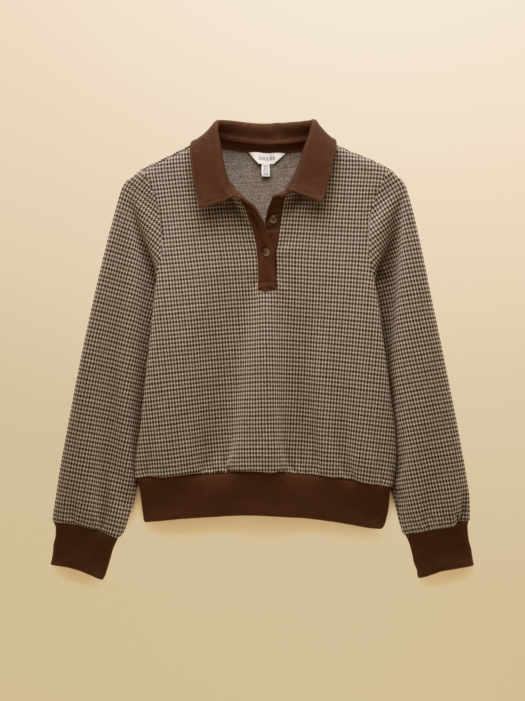 Laurel Houndstooth Check Long Sleeve Rib Top - Image 10 of 10