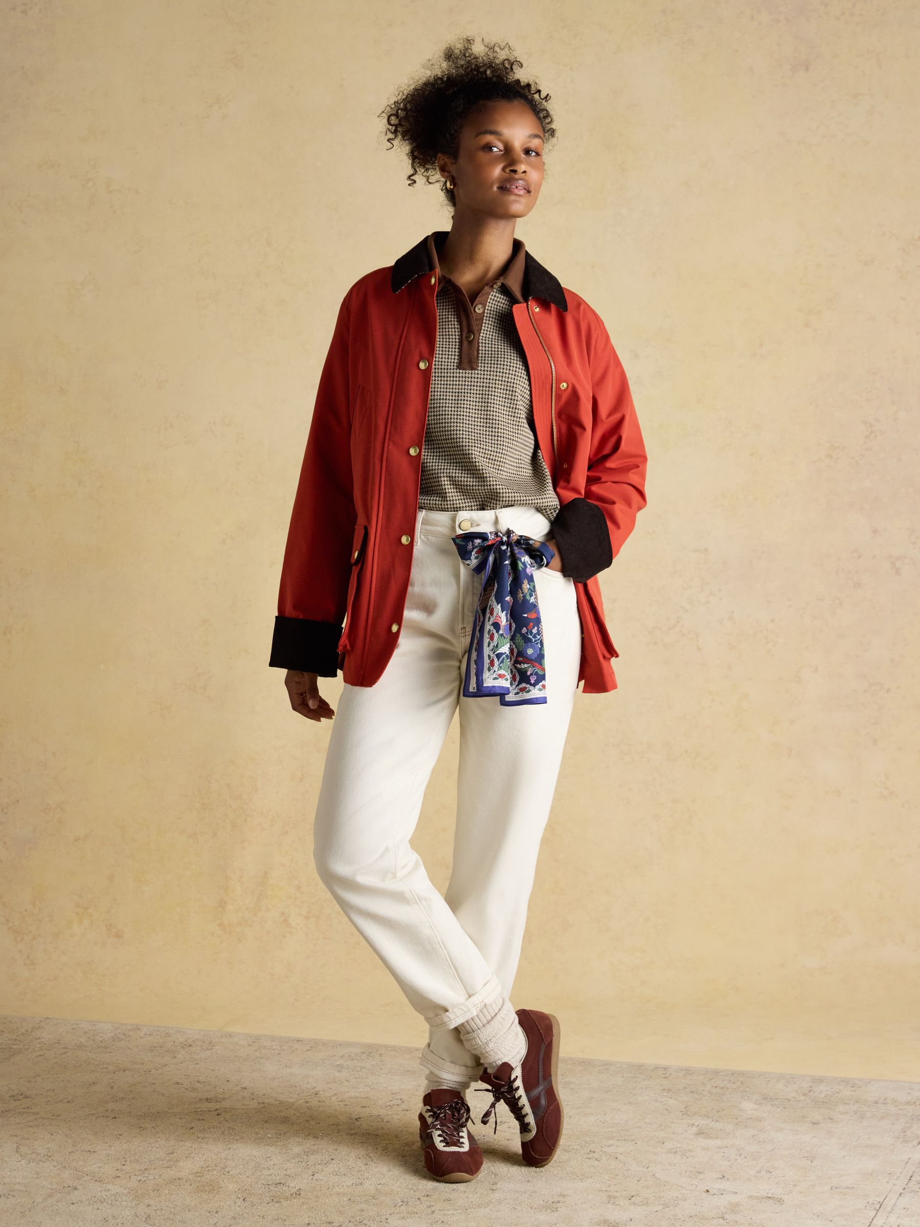 Laurel Houndstooth Check Long Sleeve Rib Top - Image 9 of 12