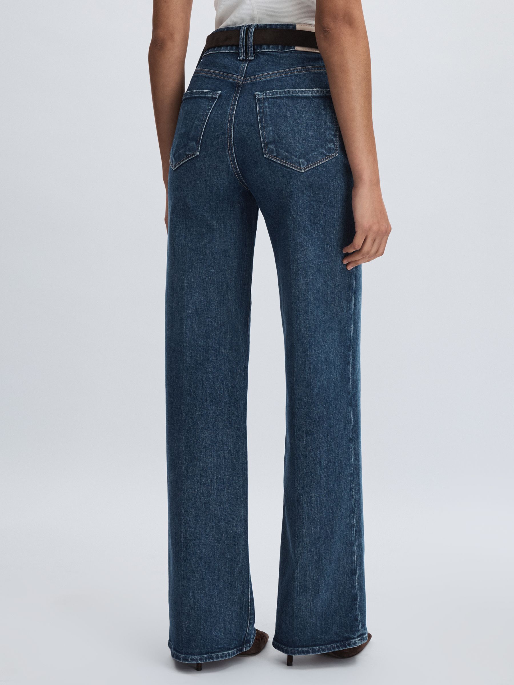 Paige High Rise Wide Leg Jeans in Boogie Blue - Image 5 of 6