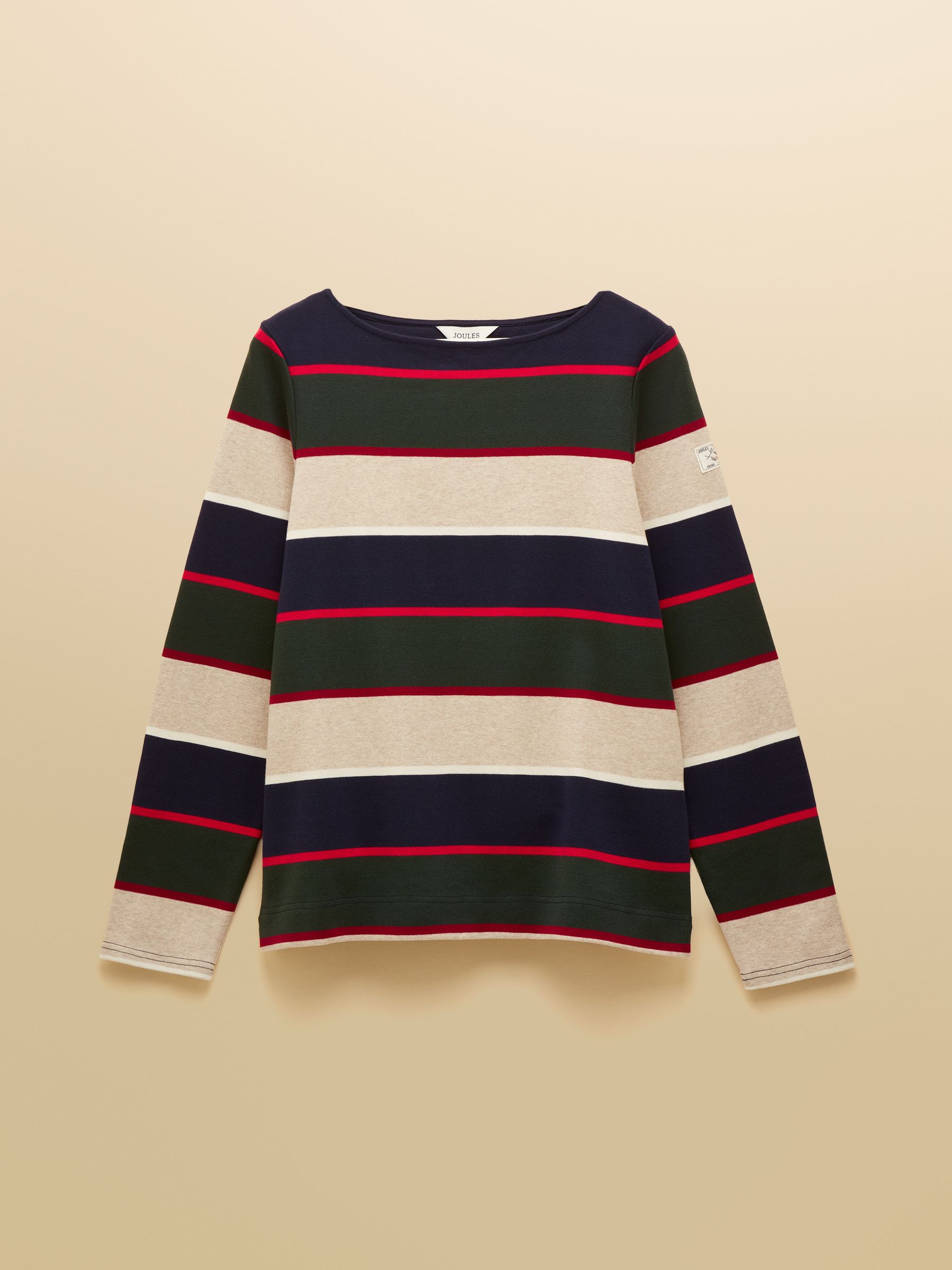 Harbour Navy & Green Boat Neck 100% Cotton Breton Top - Image 10 of 10