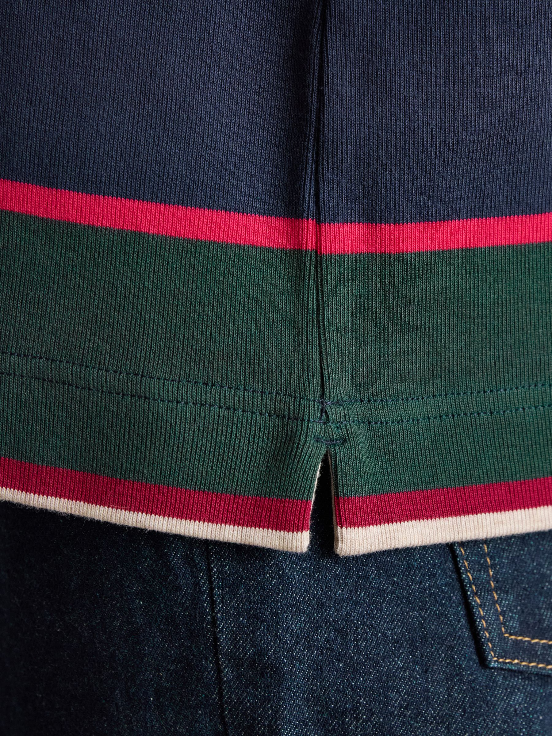 Harbour Navy & Green Boat Neck 100% Cotton Breton Top - Image 8 of 10