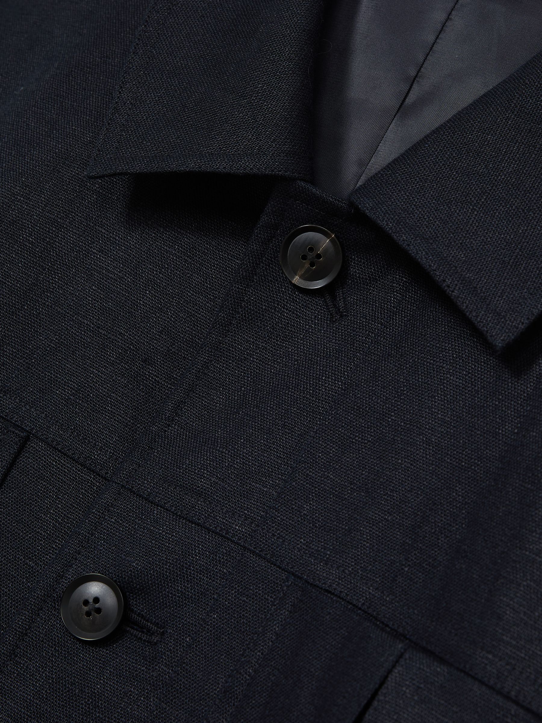 Linen Four-Pocket Jacket in Navy - Image 7 of 7