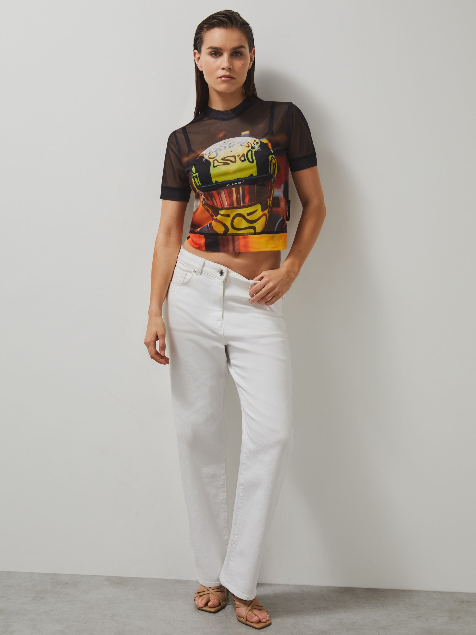 McLaren F1 Team Lando Print Mesh Top in Black - Image 3 of 7