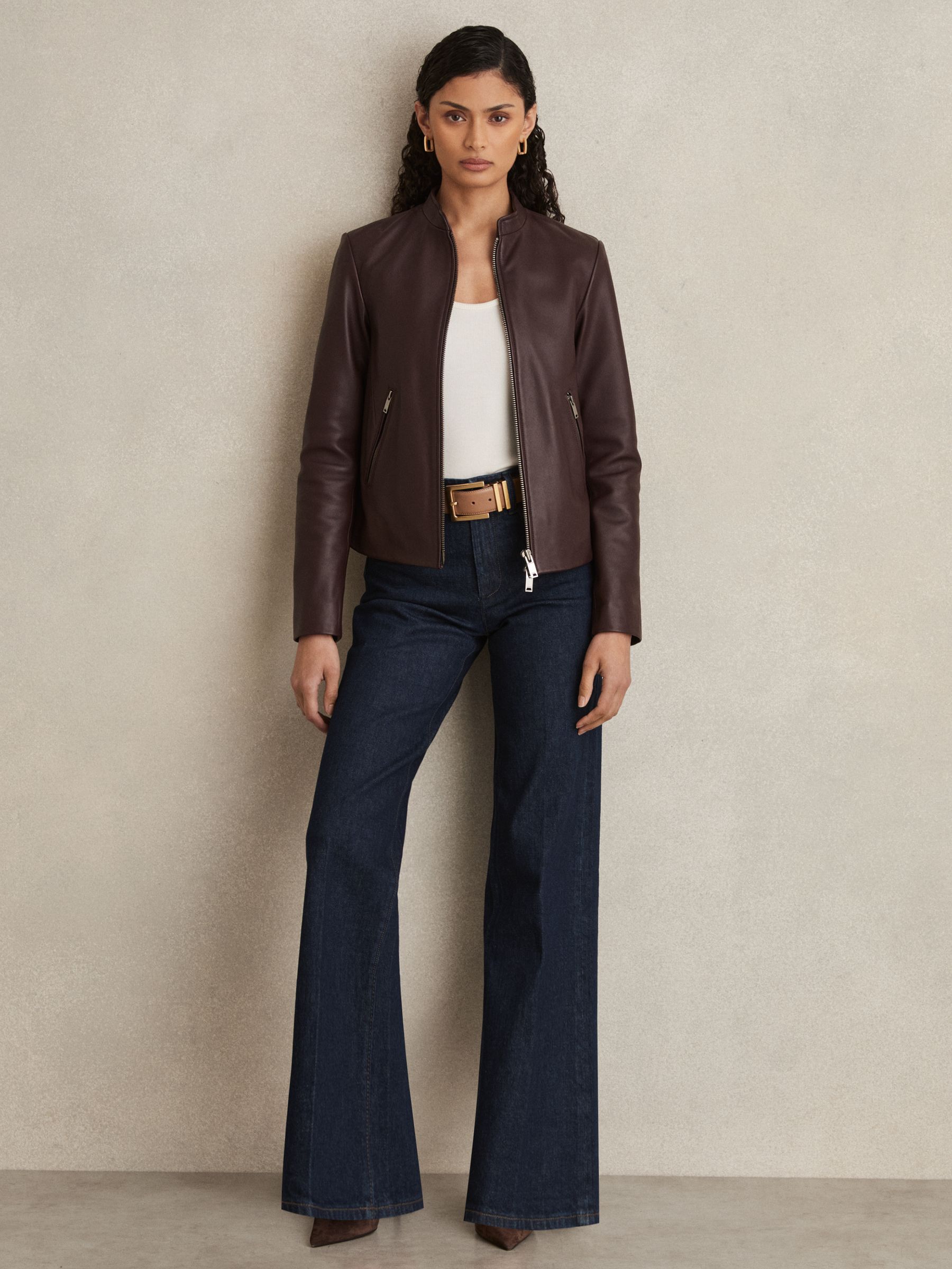 Paige Petite Wide-Leg Jeans in Dark Edinburgh Blue - Image 1 of 7