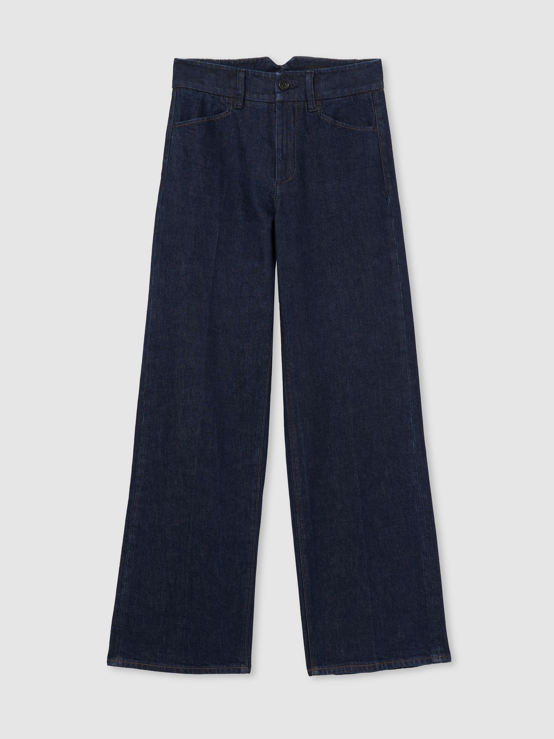 Paige Petite Wide-Leg Jeans in Dark Edinburgh Blue - Image 2 of 7