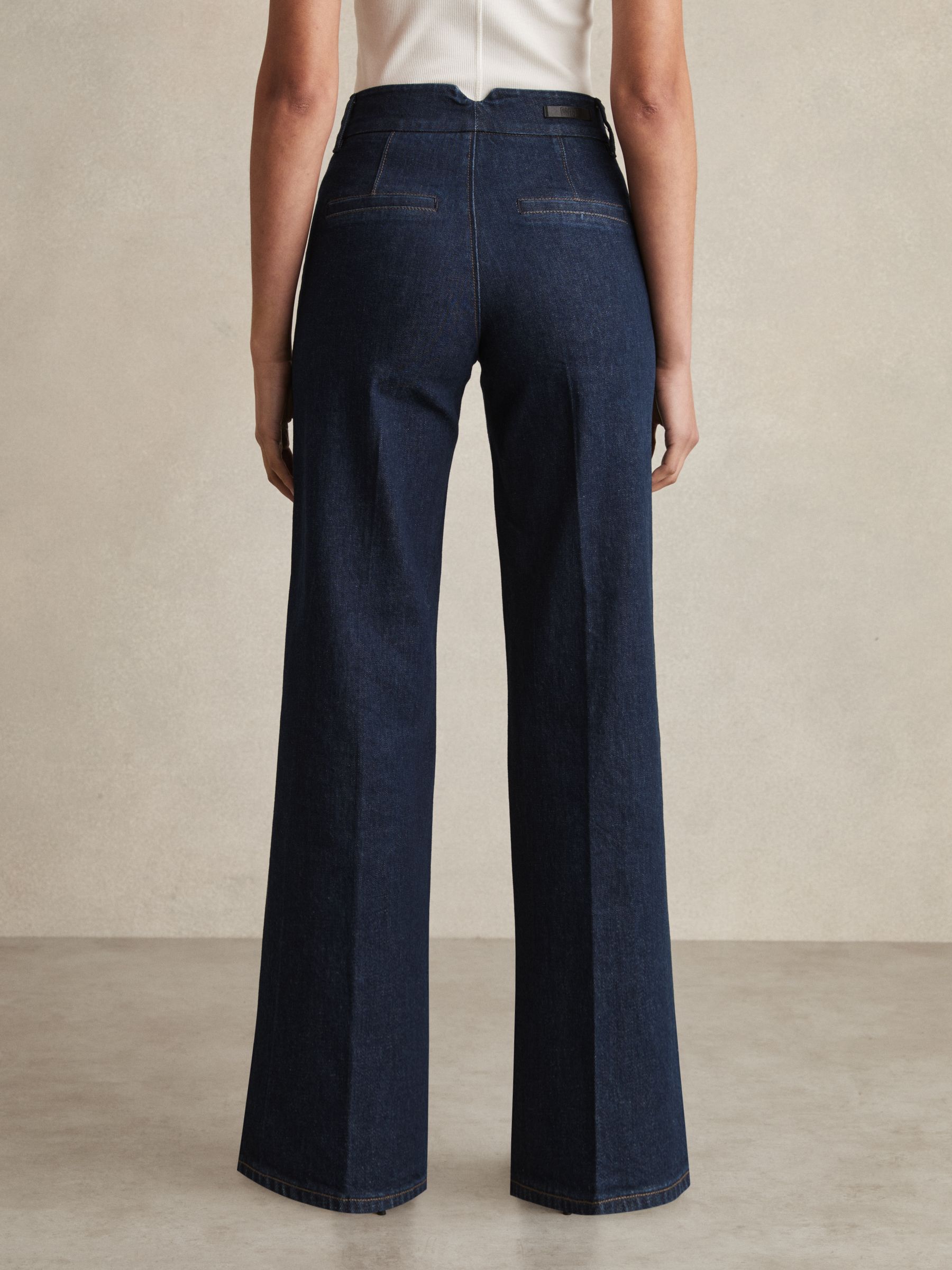 Paige Petite Wide-Leg Jeans in Dark Edinburgh Blue - Image 5 of 7