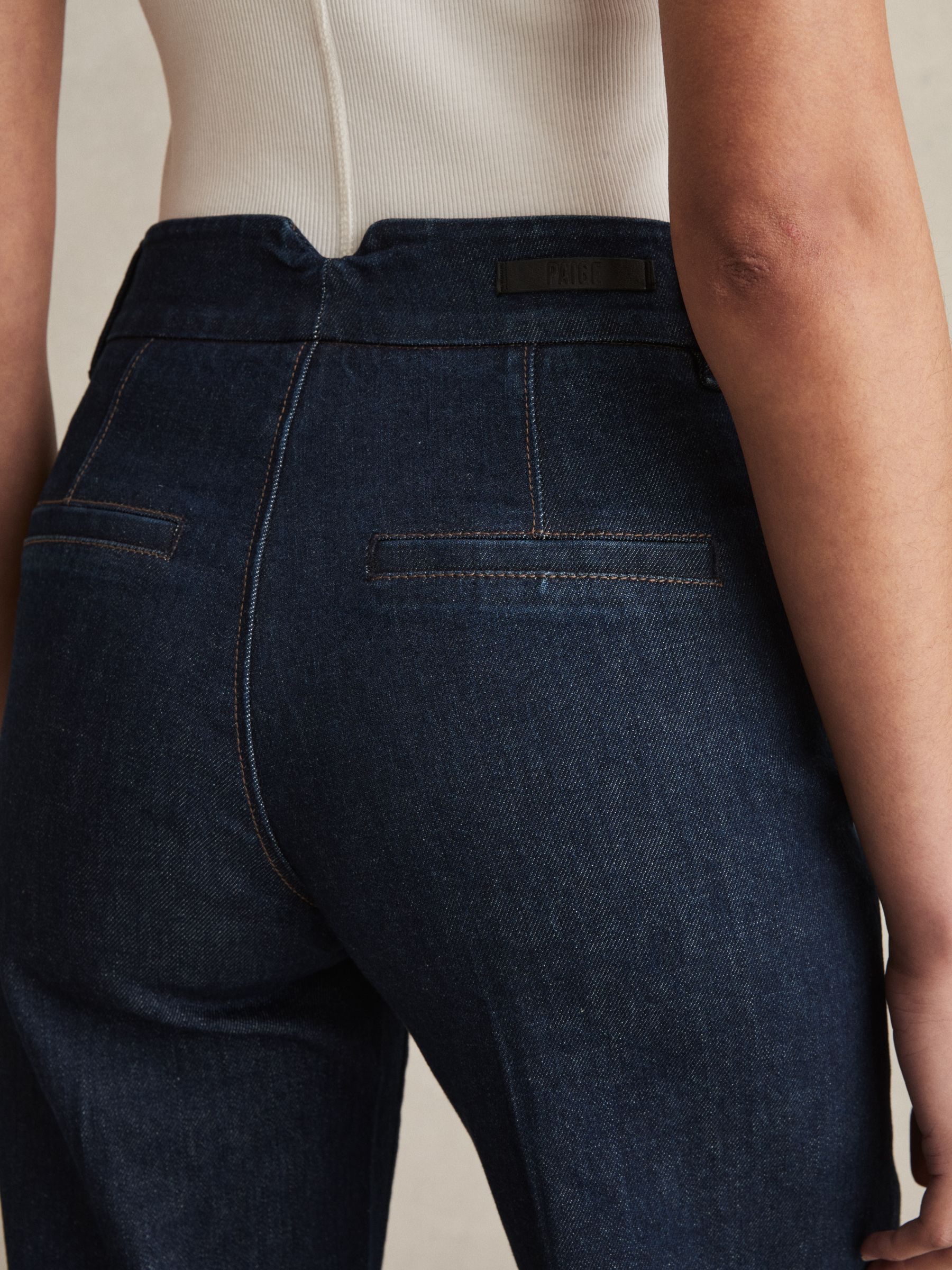 Paige Petite Wide-Leg Jeans in Dark Edinburgh Blue - Image 6 of 7