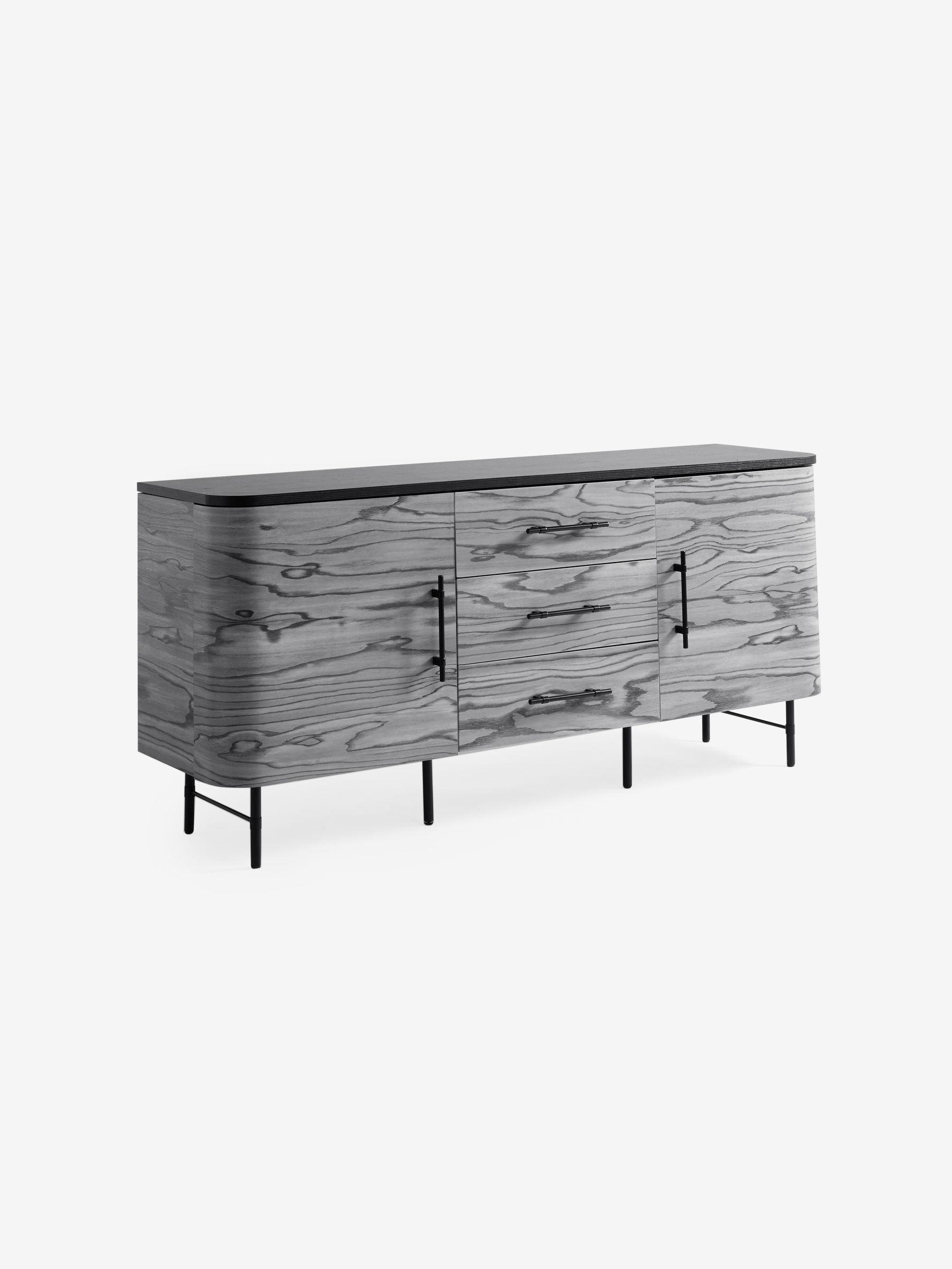 Zeke Large Sideboard in Grey Pine Effect - Image 4 of 5