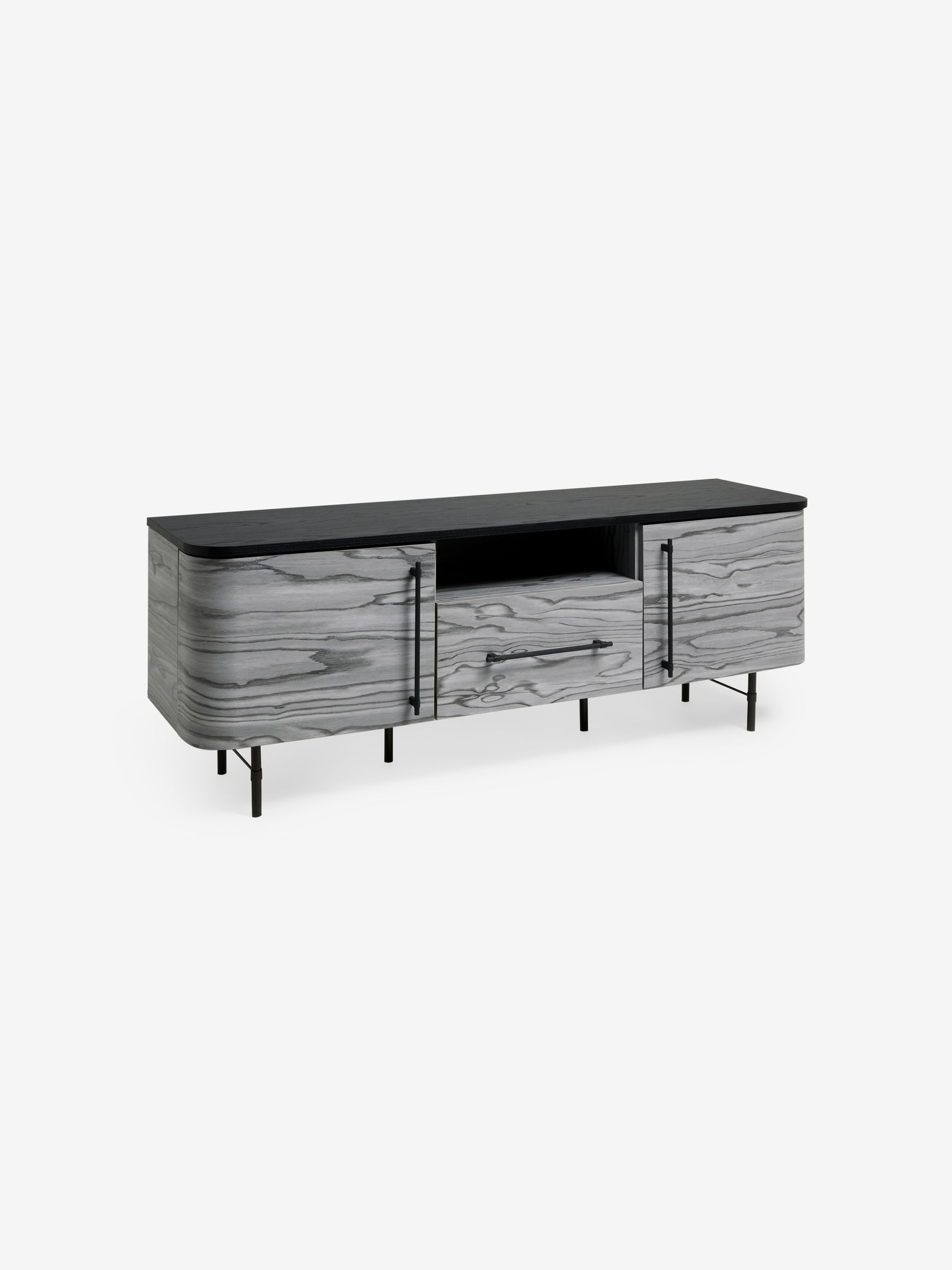Zeke Wide Up to 58 Inch TV Unit in Grey Pine Effect - Image 5 of 6