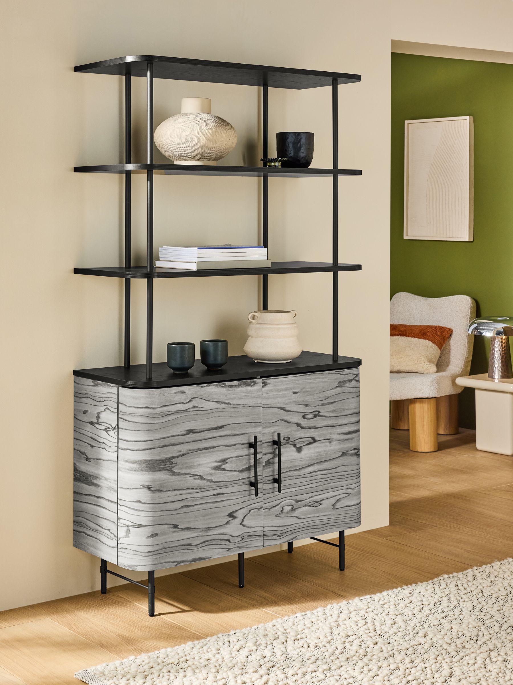 Zeke Shelving Unit in Grey Pine Effect - Image 1 of 6
