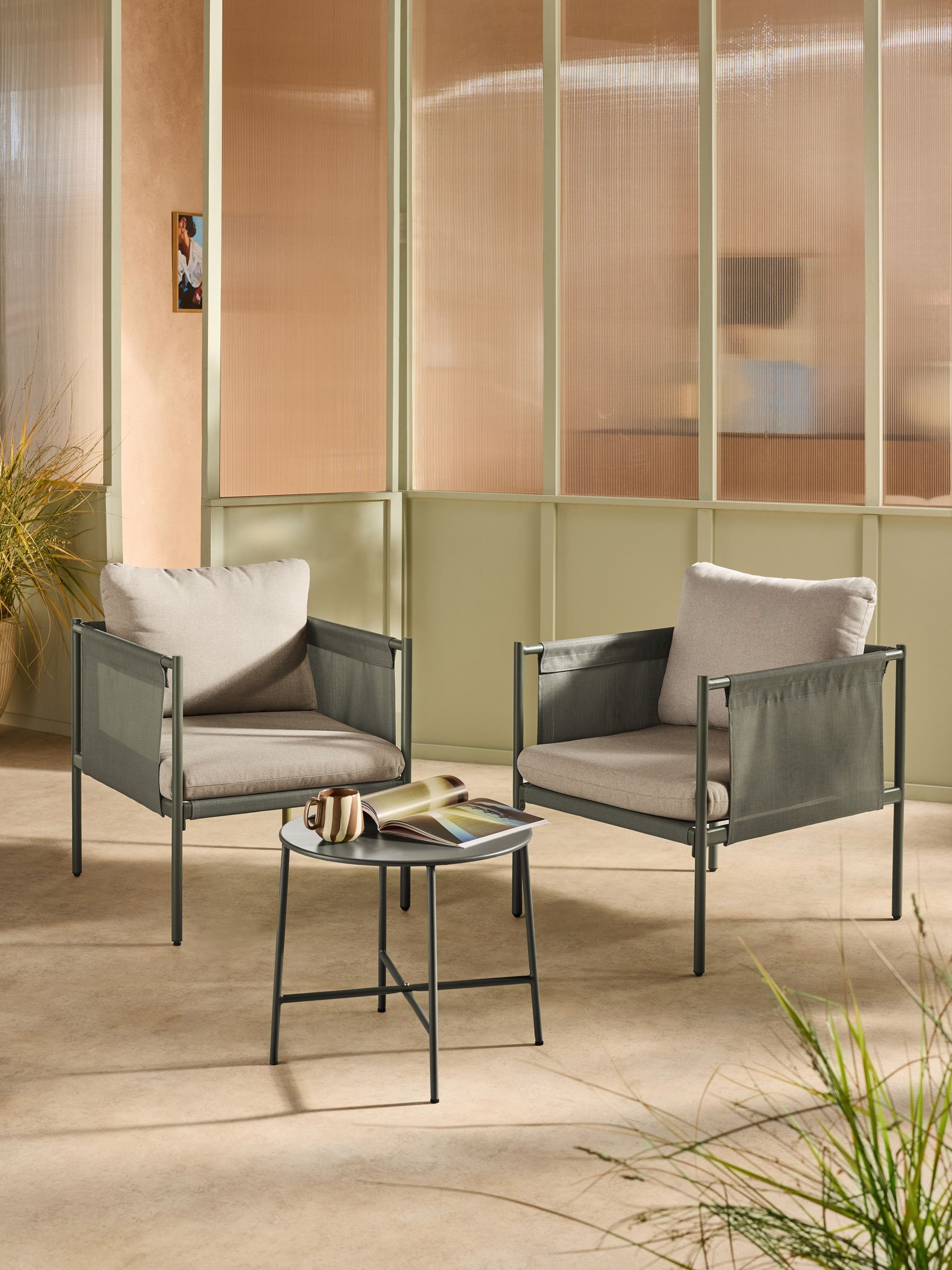 3 Piece Estelle Chair and Table Bistro Set in Green - Image 1 of 5