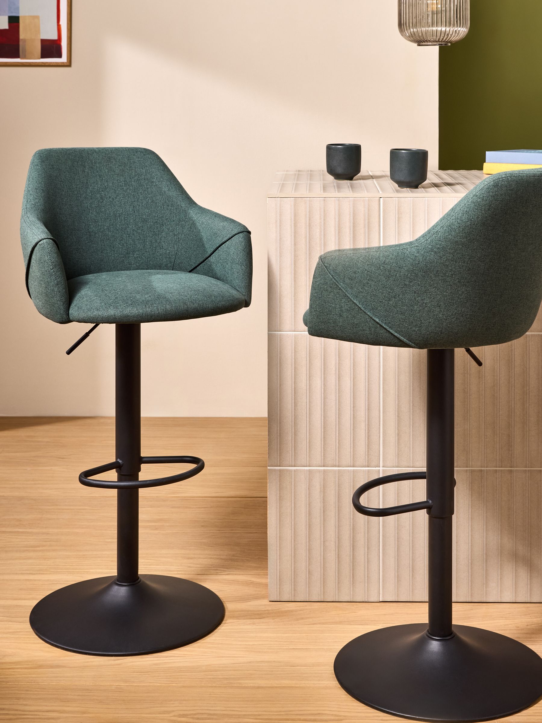 Lule Bar Stool in Bay Green - Image 1 of 5