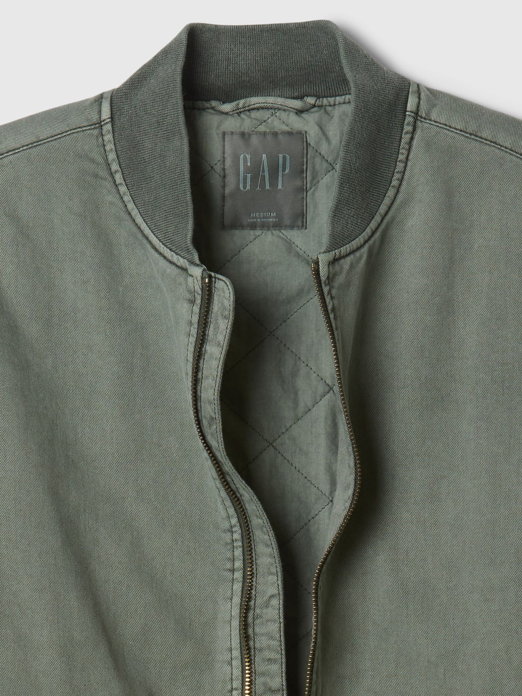 Khaki Green Oversized Bomber Jacket - Image 5 of 5