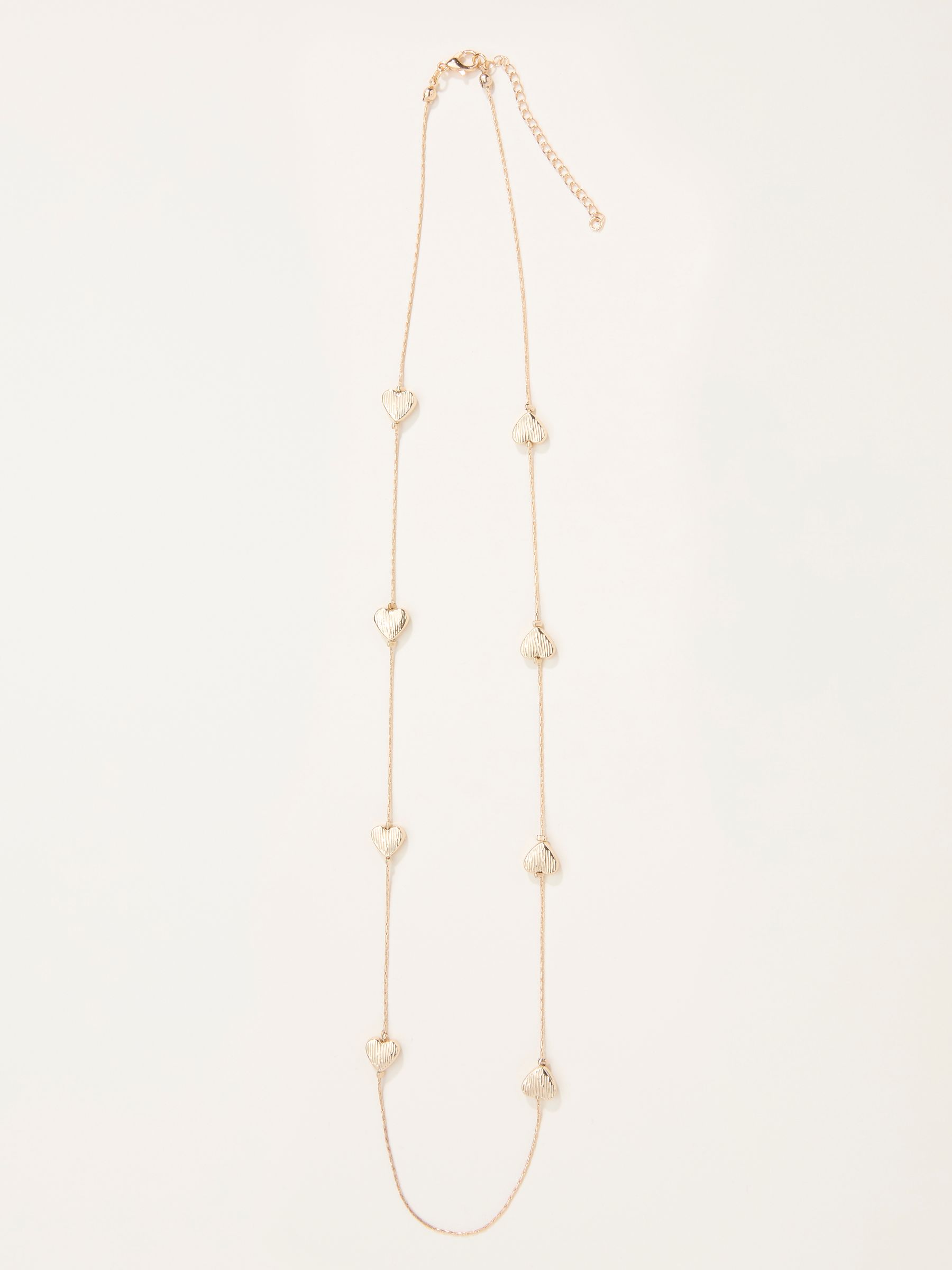 Gold Tone Heart Chain Necklace - Image 1 of 2 Gold Tone Heart Chain Necklace - Image 1 of 2