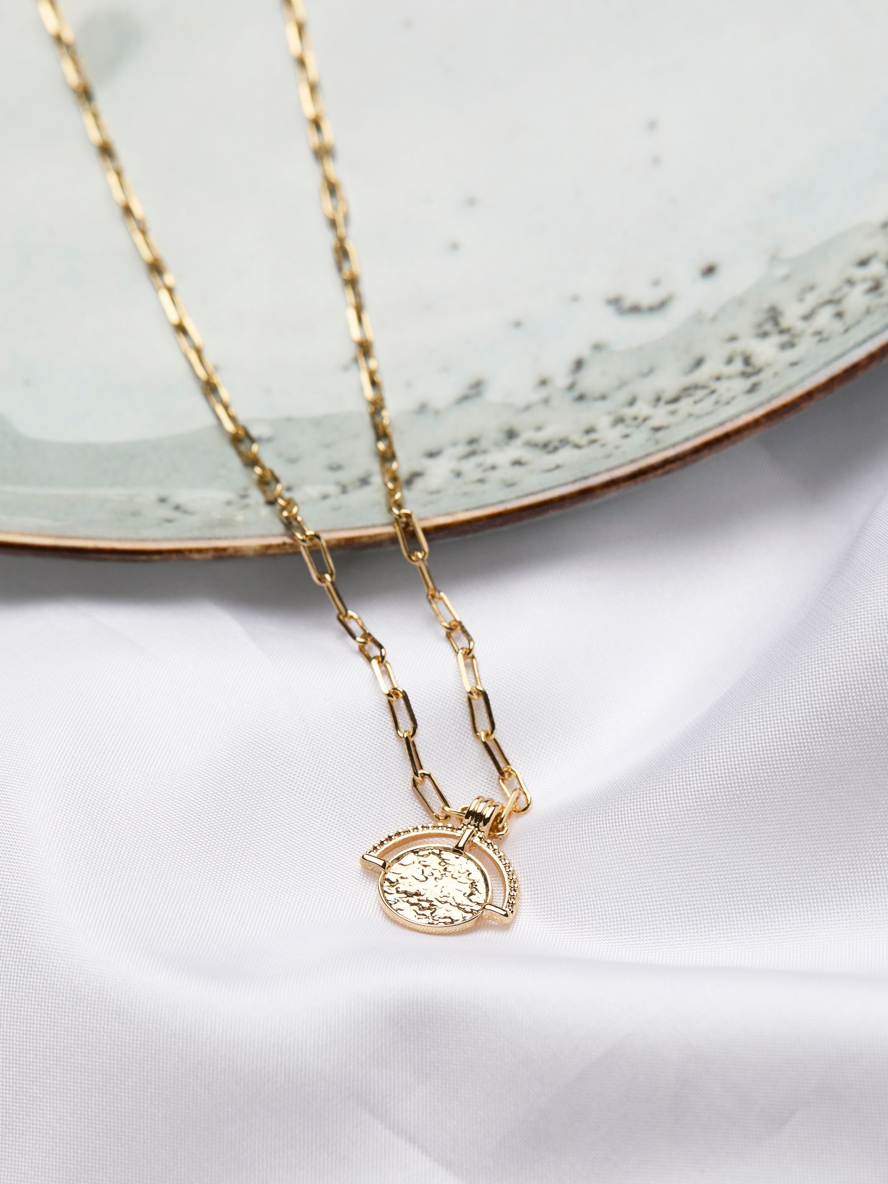 Gold Tone Disc Necklace - Image 3 of 3
