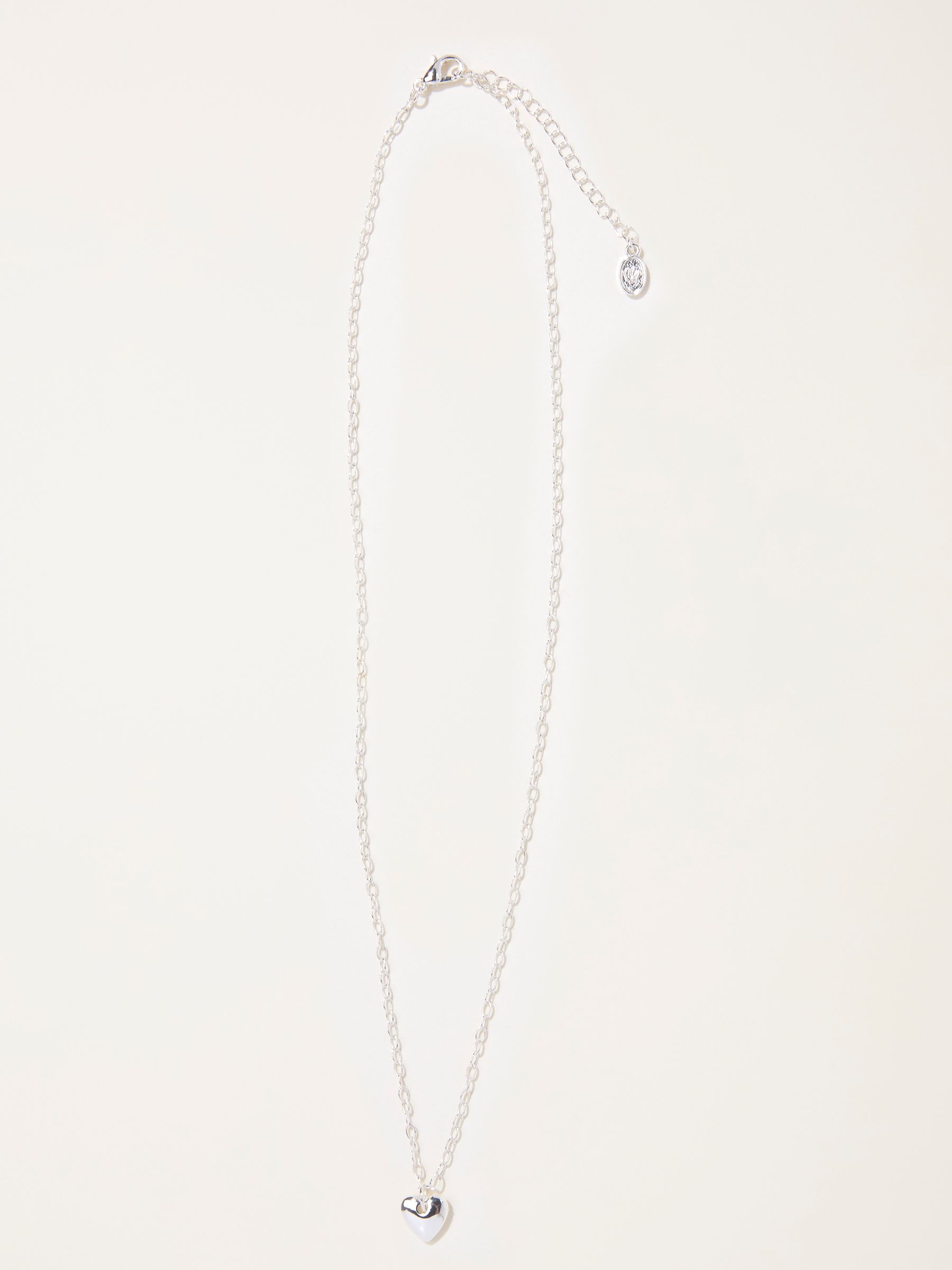 Silver Tone Heart Chain Necklace - Image 1 of 2