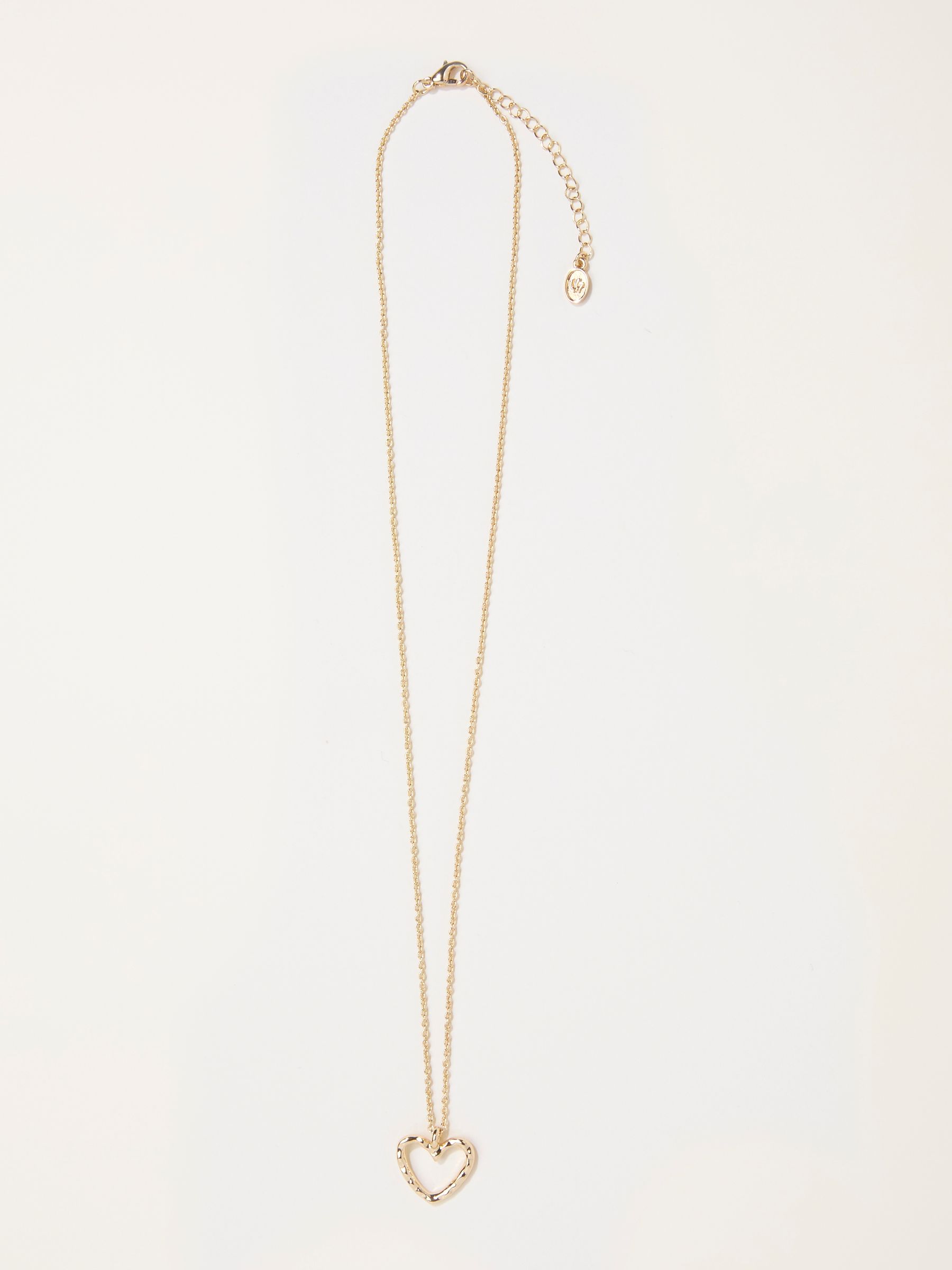 Gold Tone Hammered Heart Necklace - Image 1 of 2