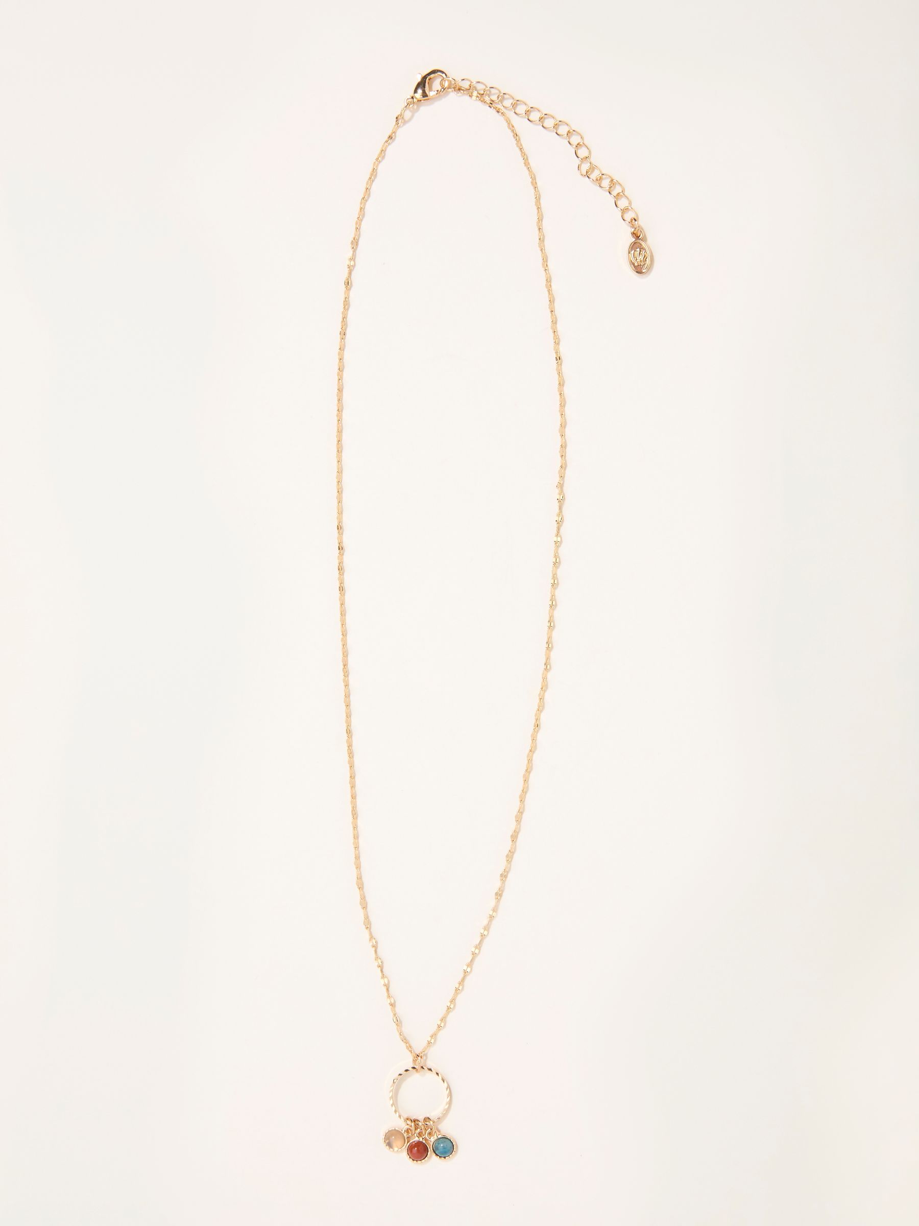 Gold Tone Trio Gem Necklace - Image 1 of 2