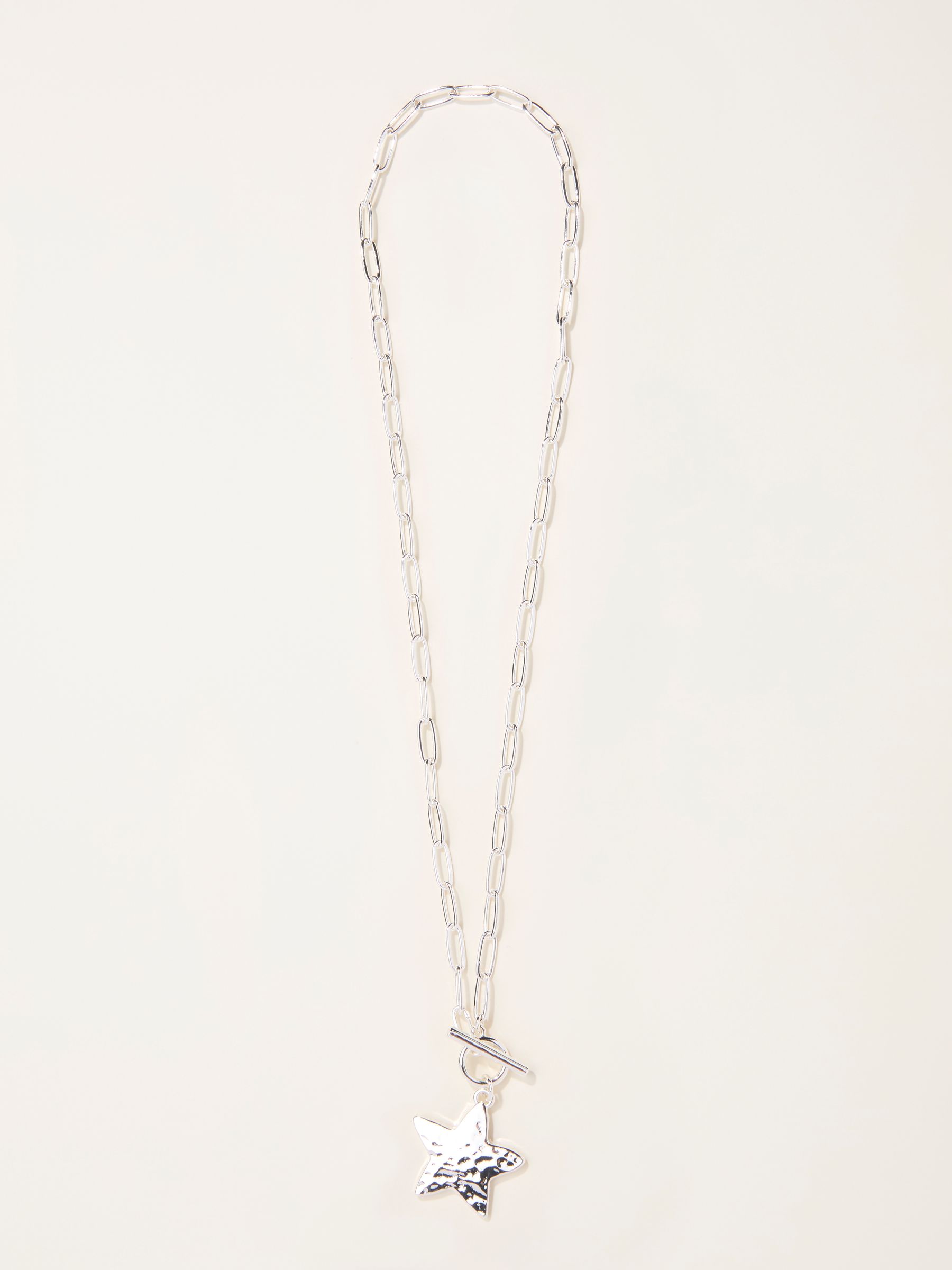 Silver Tone Star Pendant Necklace - Image 1 of 2