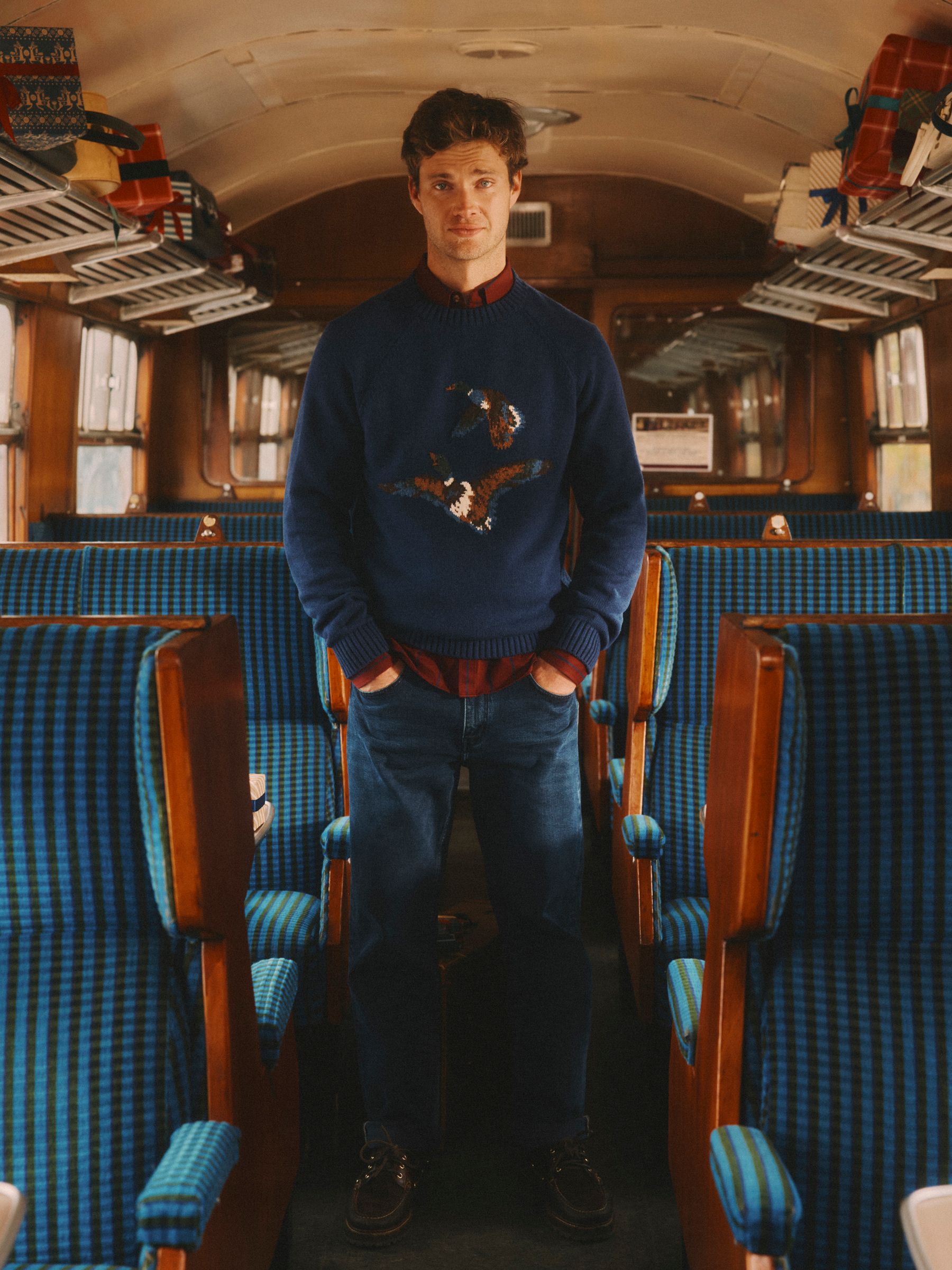 Duck Intarsia Blue Crew Neck Jumper - Image 2 of 10