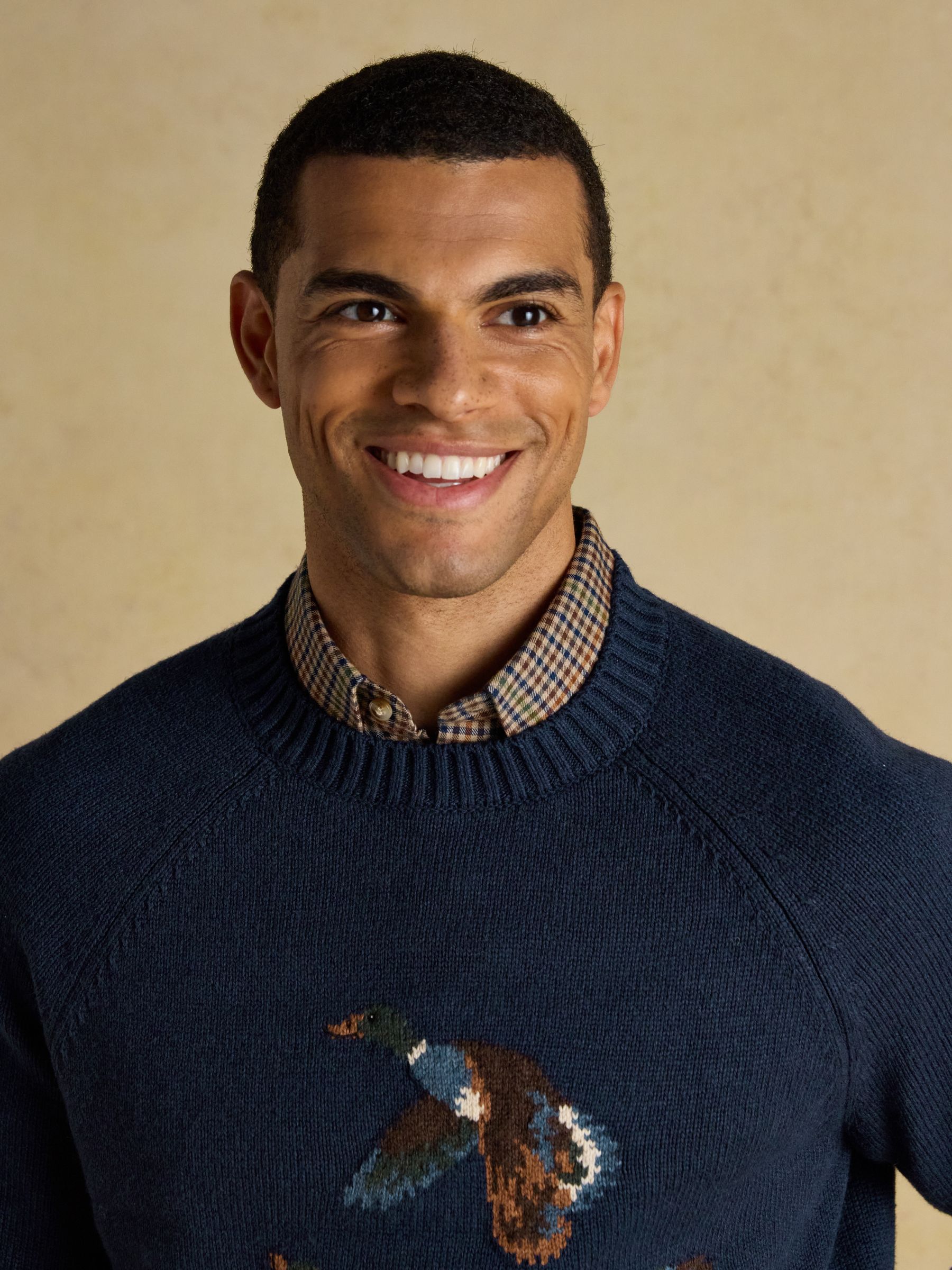 Duck Intarsia Blue Crew Neck Jumper - Image 6 of 10
