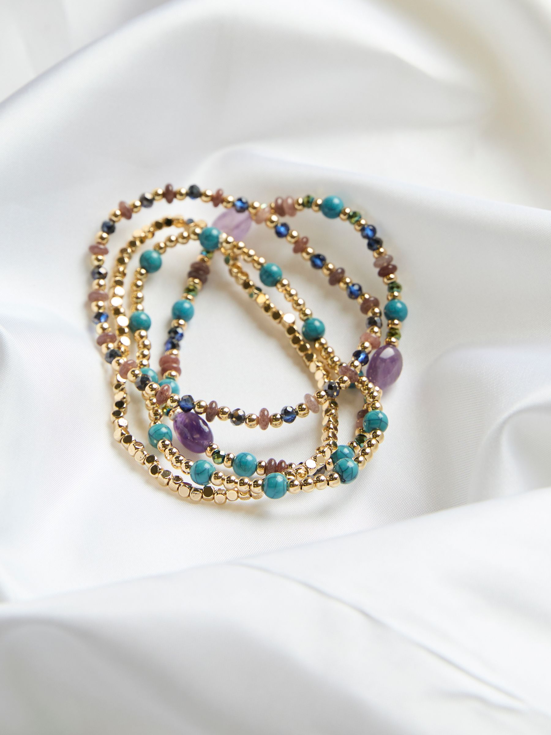 Multi Colour Multi Stretch Braclets - Image 2 of 2