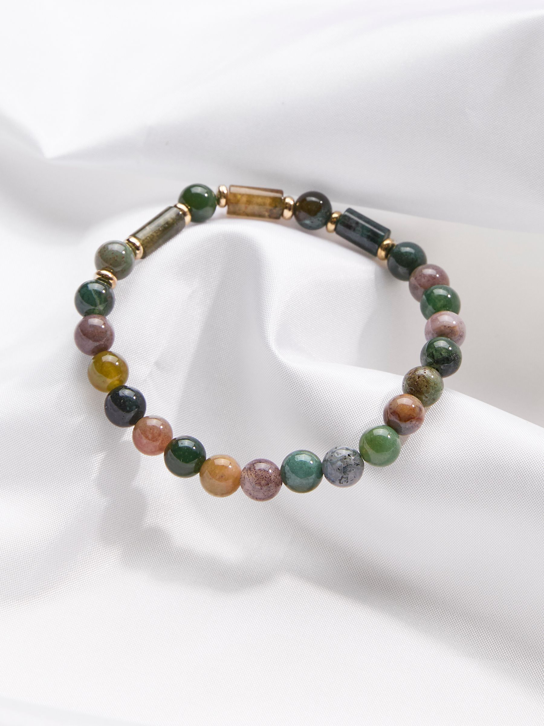Green Stone Stretch Bracelet - Image 2 of 2