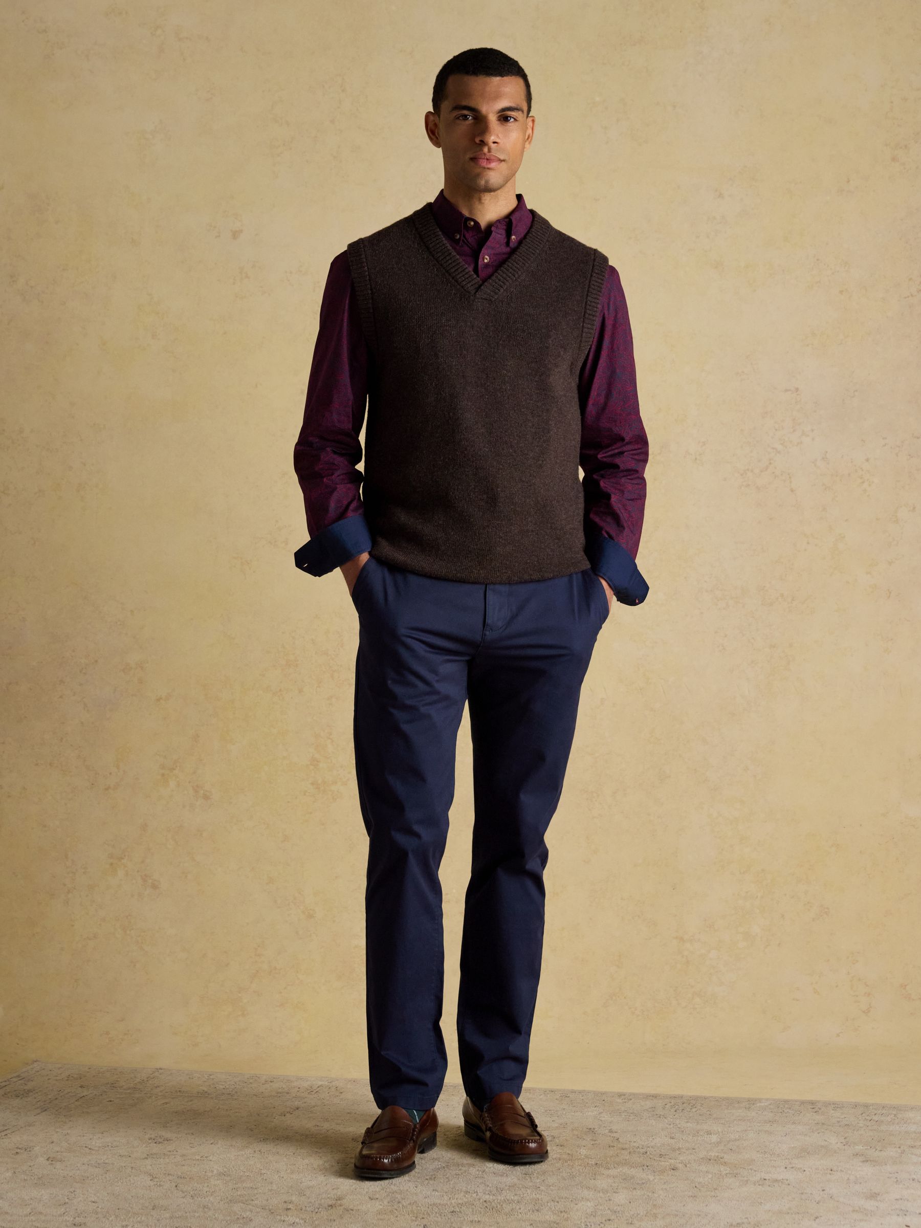 Classic Fit Burgundy Cotton Printed Shirt - Image 5 of 10