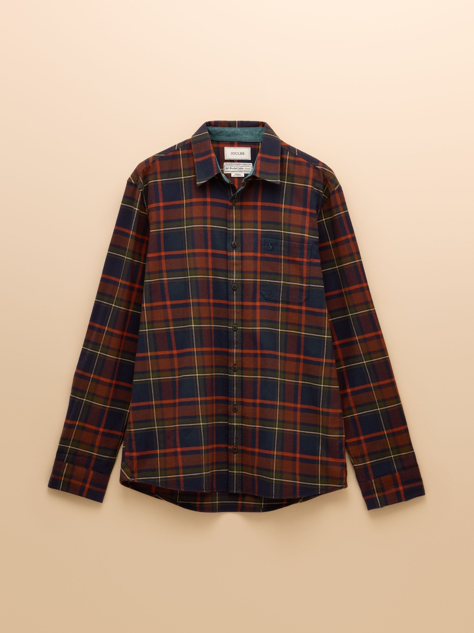 Brushed Flannel Navy Check Cotton Shirt - Image 11 of 11 Brushed Flannel Navy Check Cotton Shirt - Image 11 of 11