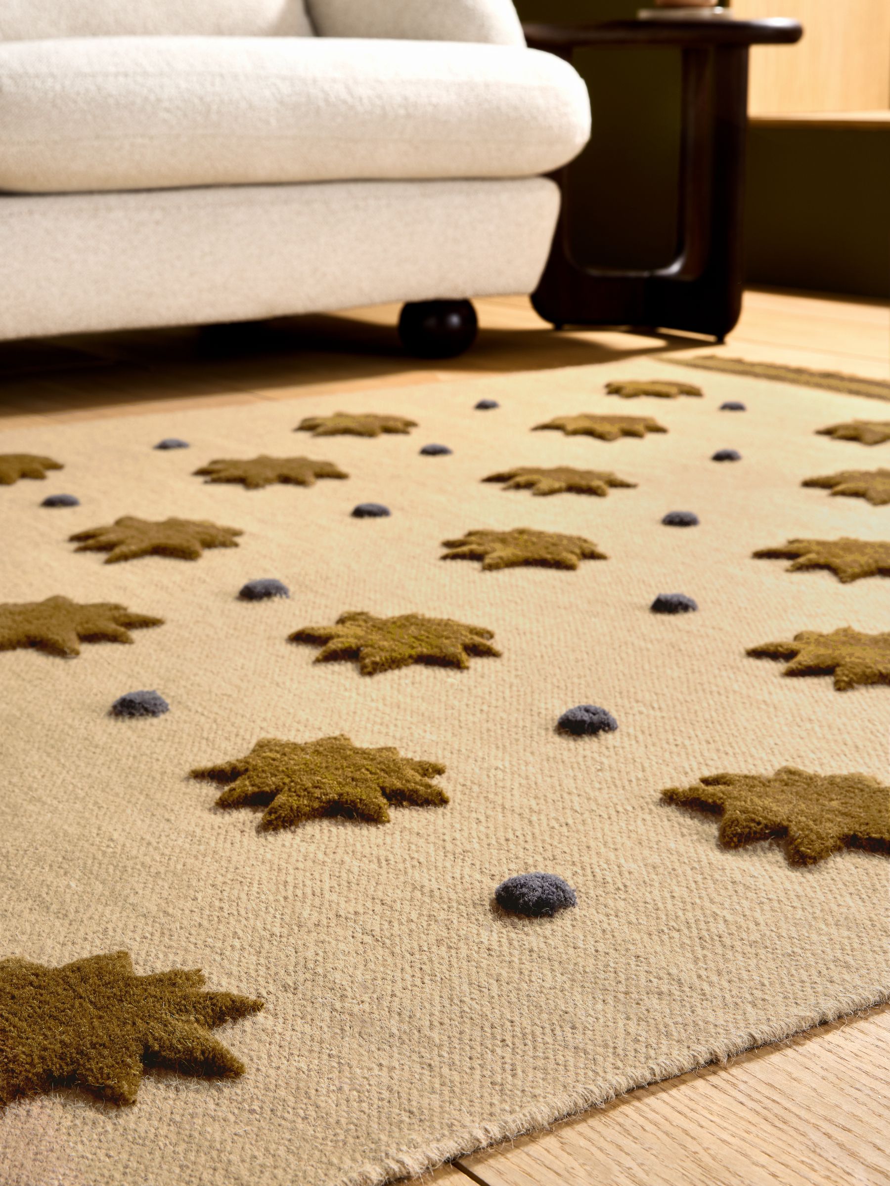 Kosmic Flat Weave Wool Tufted Rug in Natural - Image 2 of 5 Kosmic Flat Weave Wool Tufted Rug in Natural - Image 2 of 5