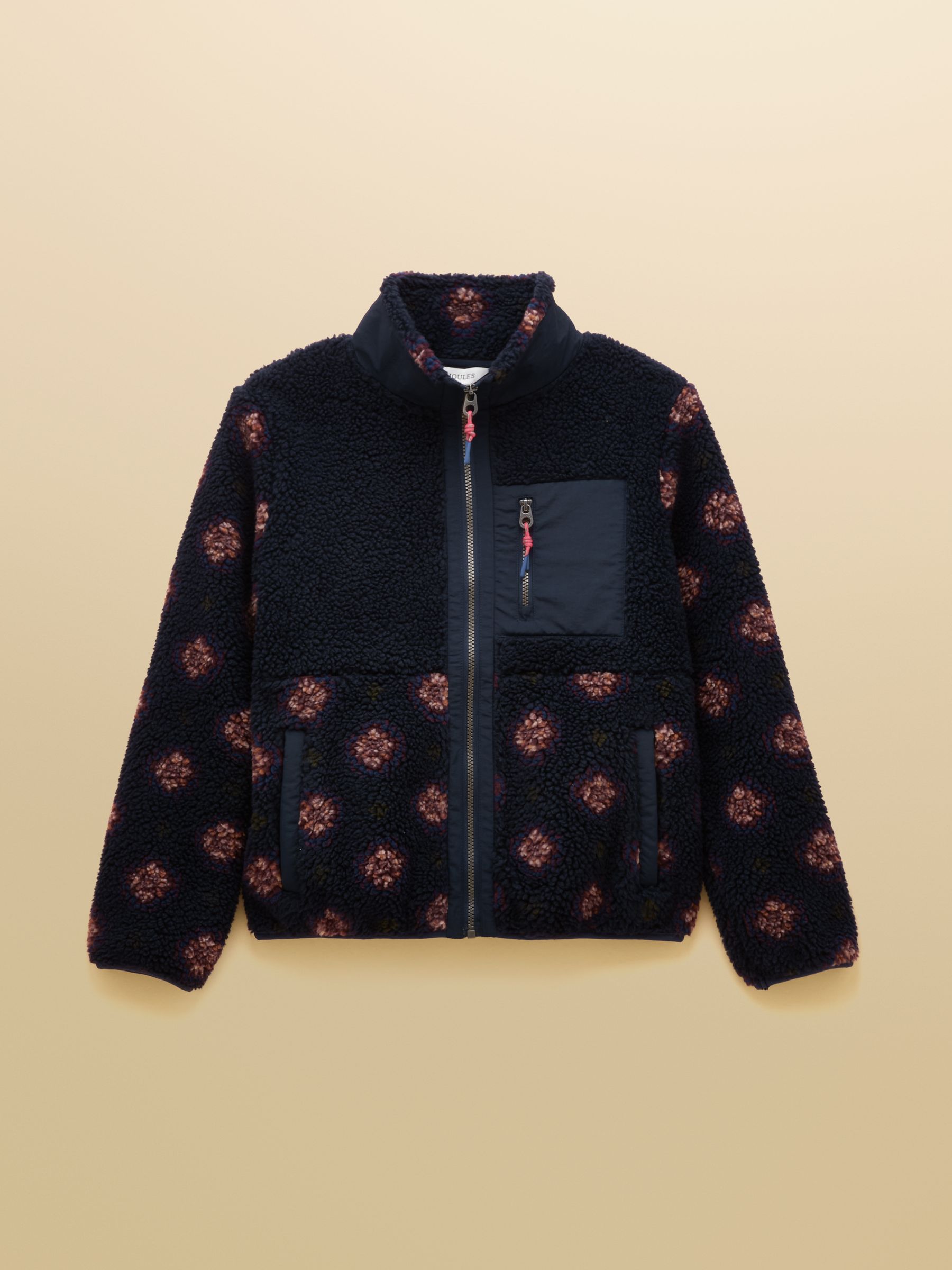 Lottie Navy/Red Geometric Print Borg Fleece with Zip Fastening - Image 11 of 11 Lottie Navy/Red Geometric Print Borg Fleece with Zip Fastening - Image 11 of 11