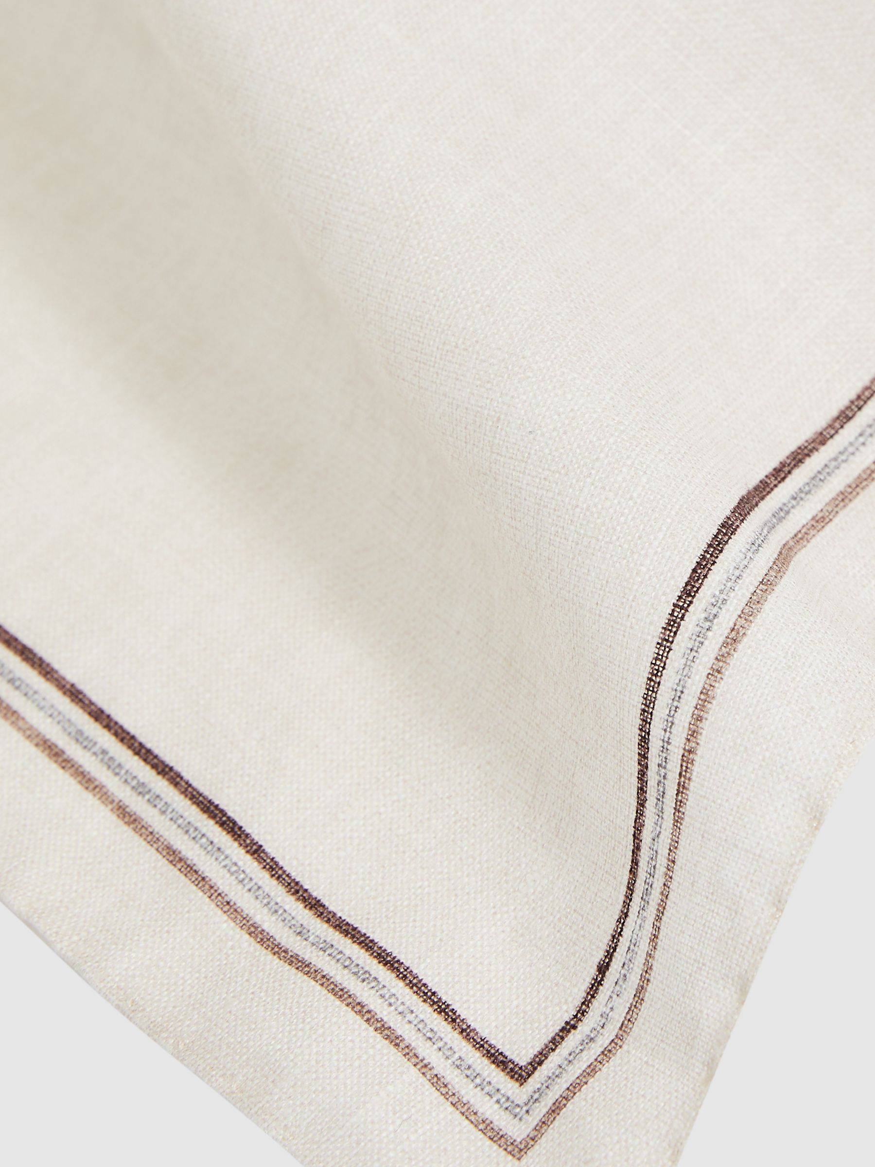Linen Pocket Square in Ecru - Image 3 of 3