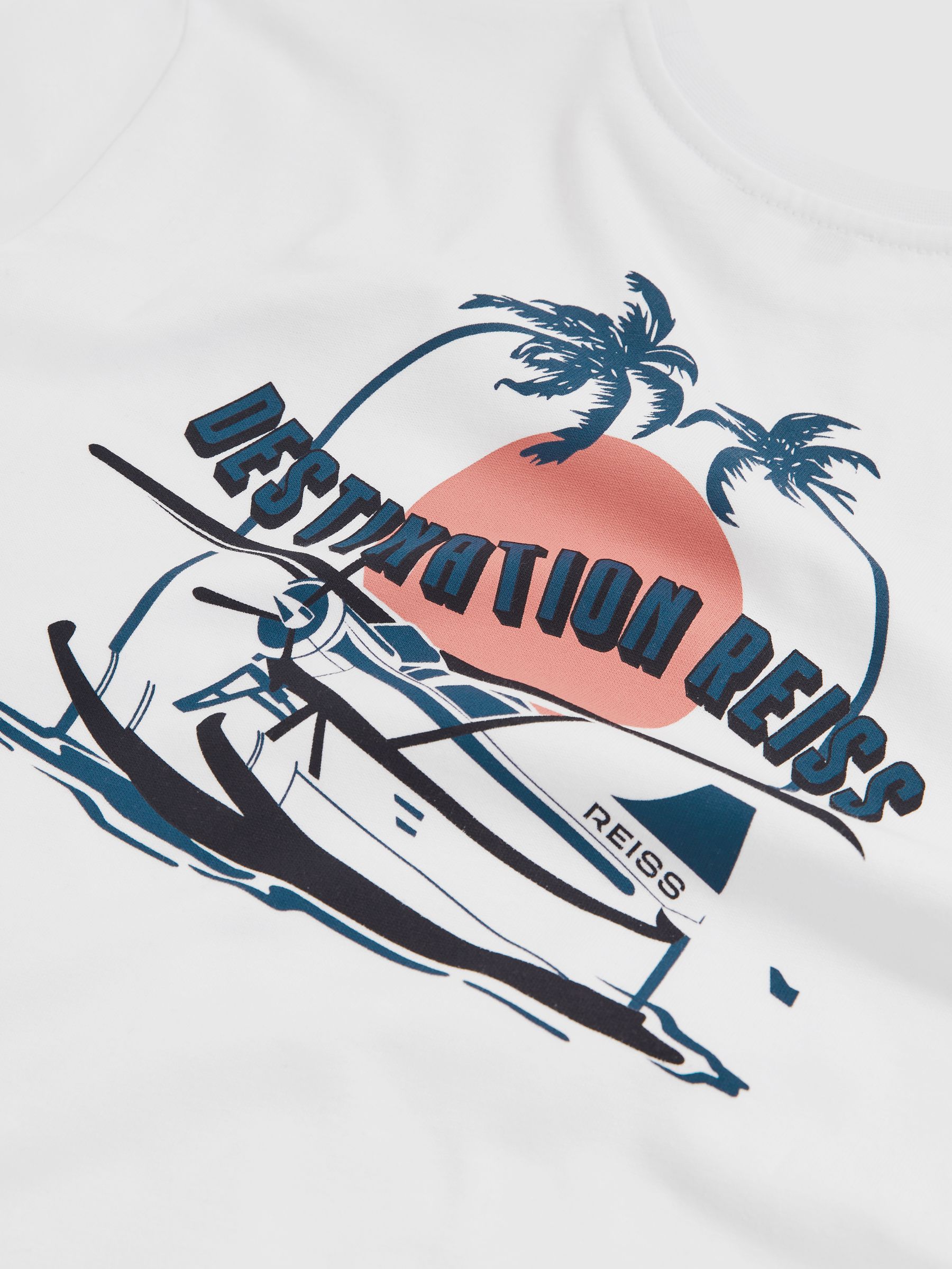 3-9 yrs Cotton Oversized Graphic-Print T-Shirt in White/Multi - Image 5 of 5