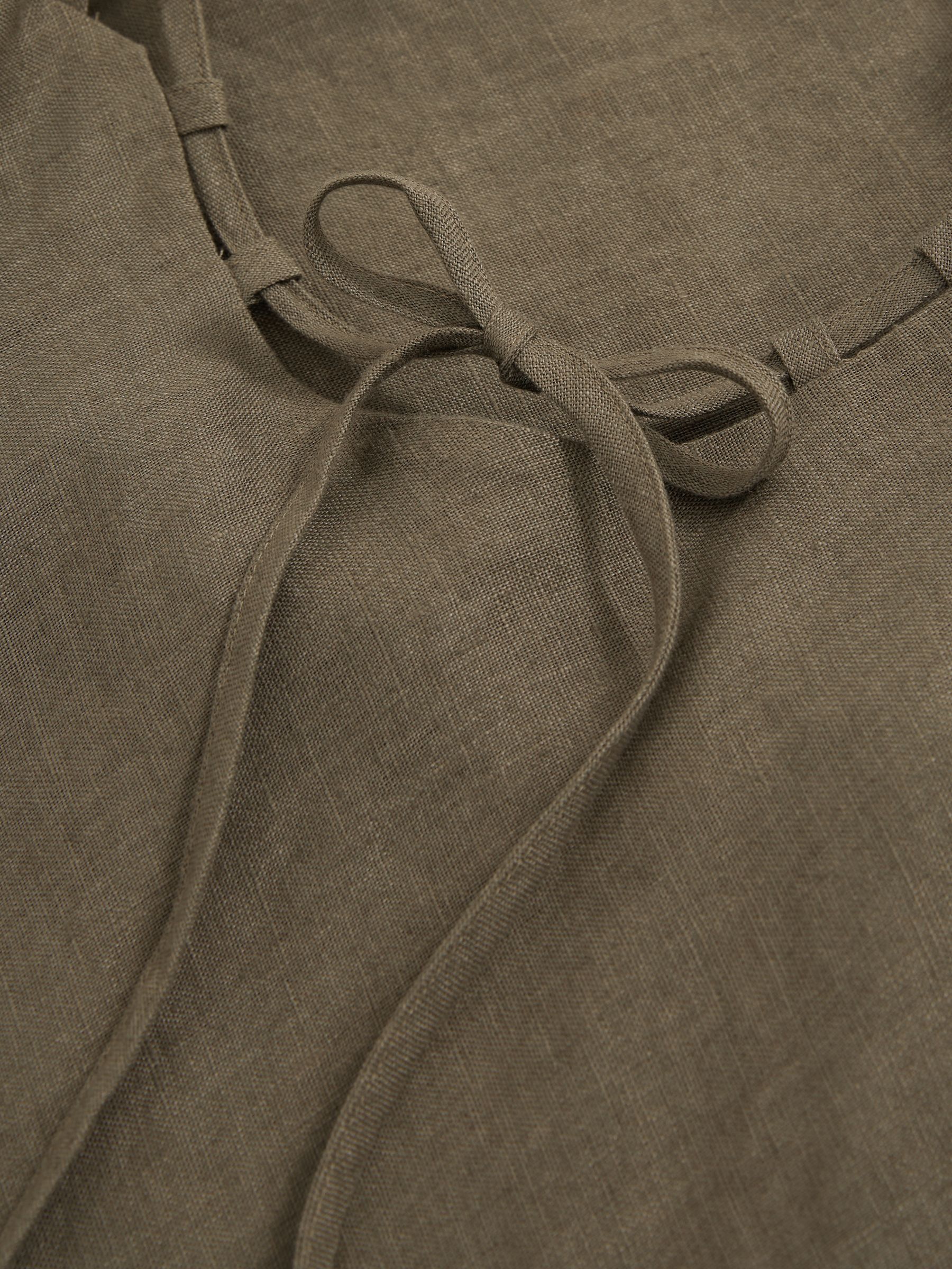 Linen Double-Strap Slip Dress in Khaki - Image 5 of 6