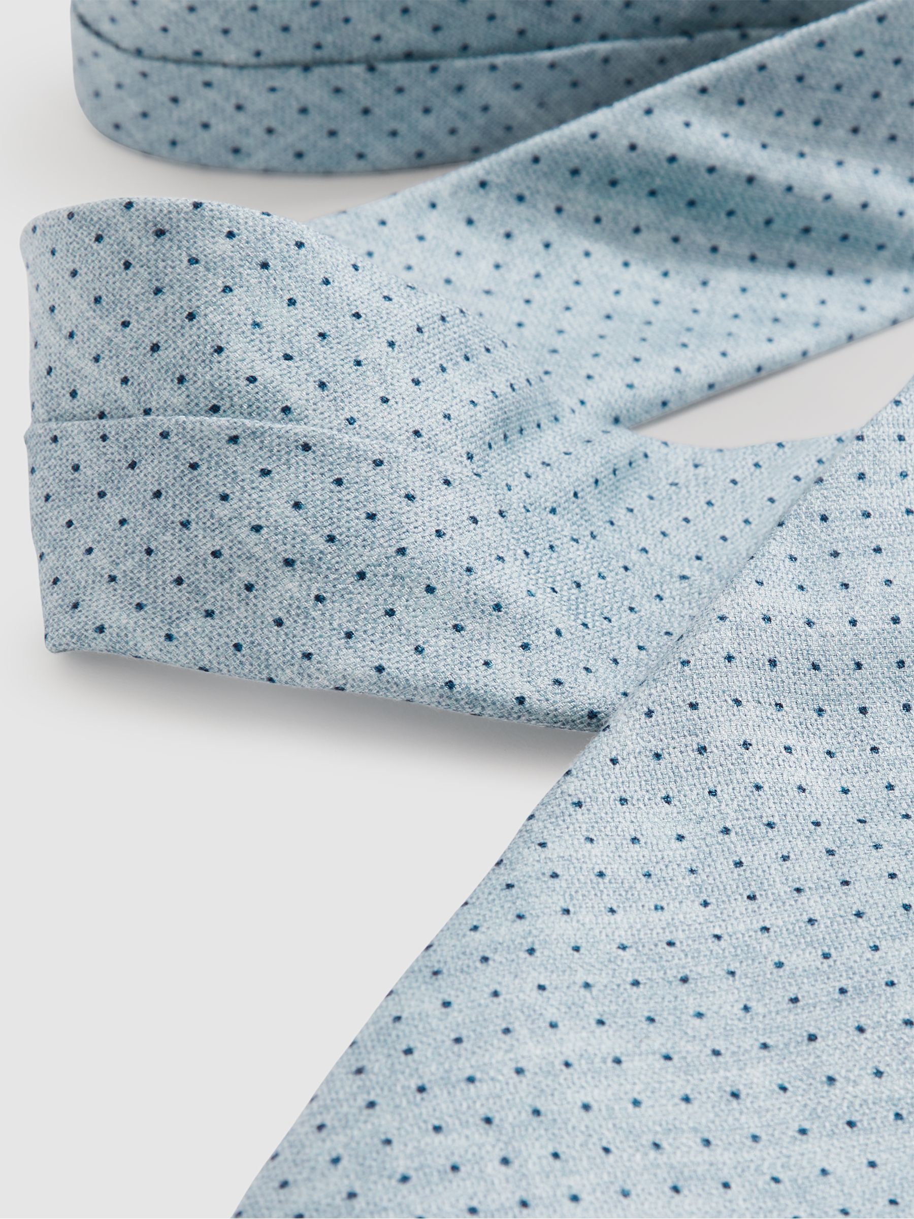 Silk Pin-Dot Tie in Soft Blue - Image 3 of 5