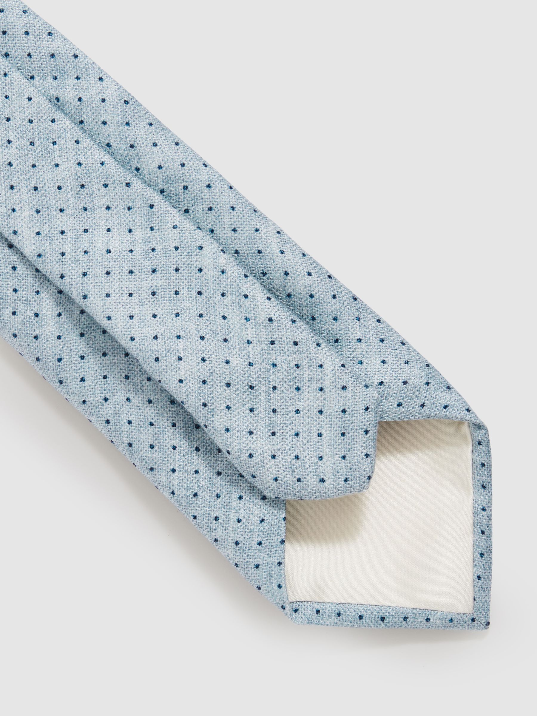 Silk Pin-Dot Tie in Soft Blue - Image 4 of 5