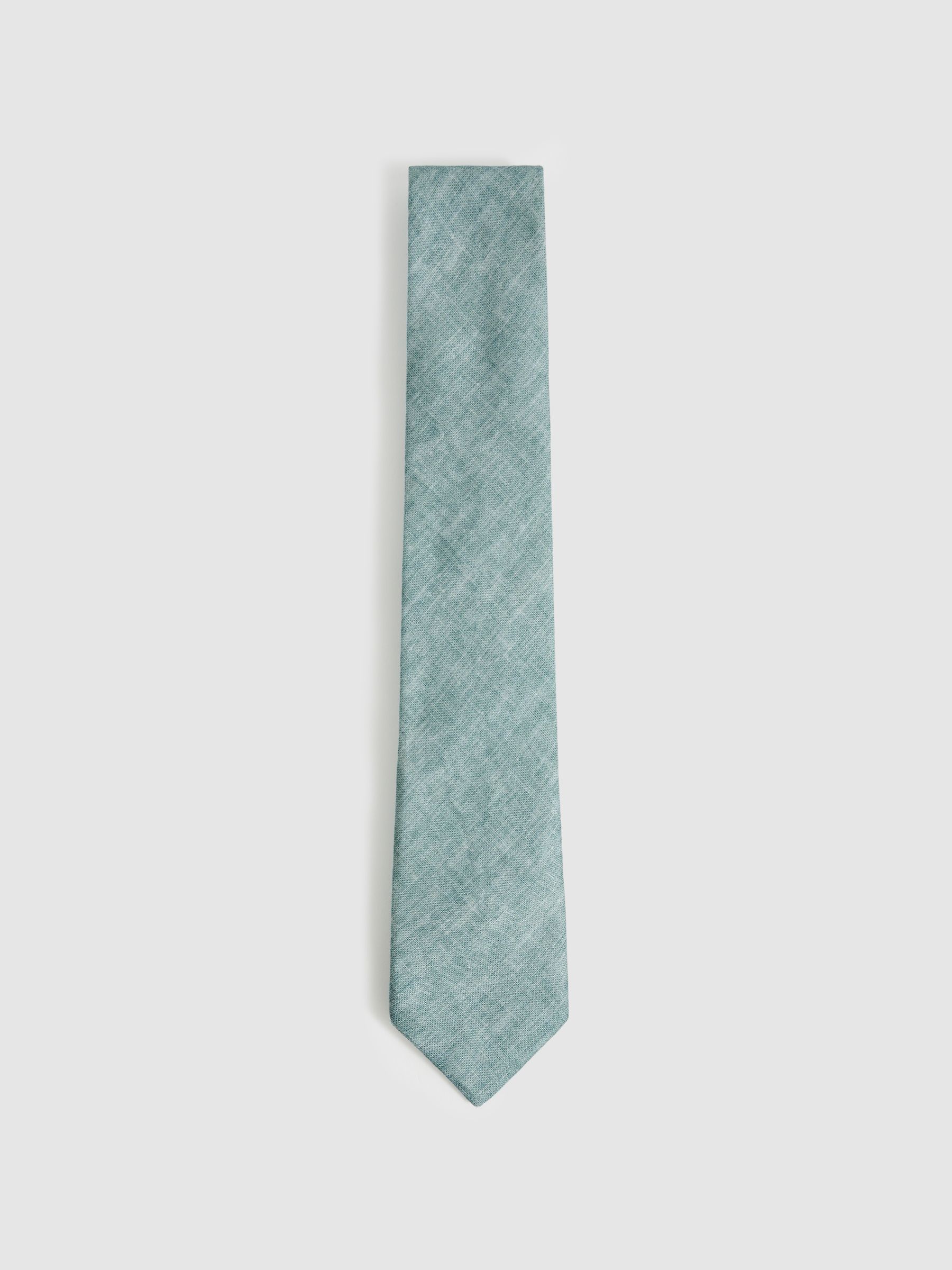 Linen Textured Tie in Soft Sage - Image 1 of 4