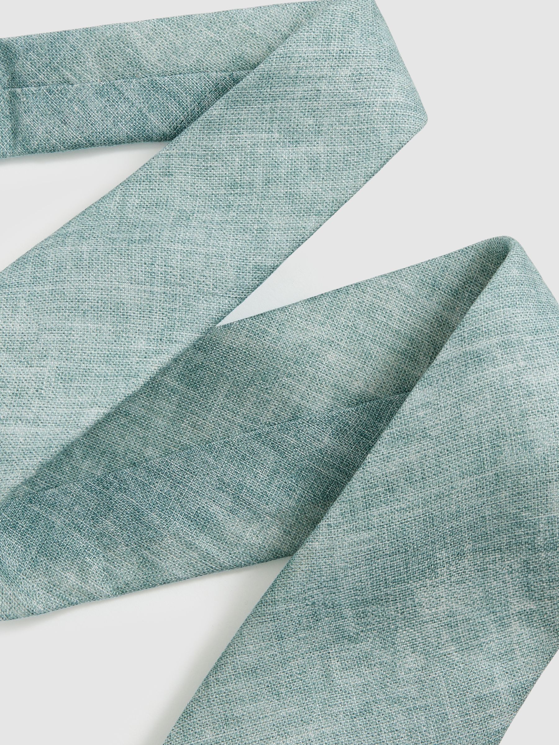 Linen Textured Tie in Soft Sage - Image 3 of 4