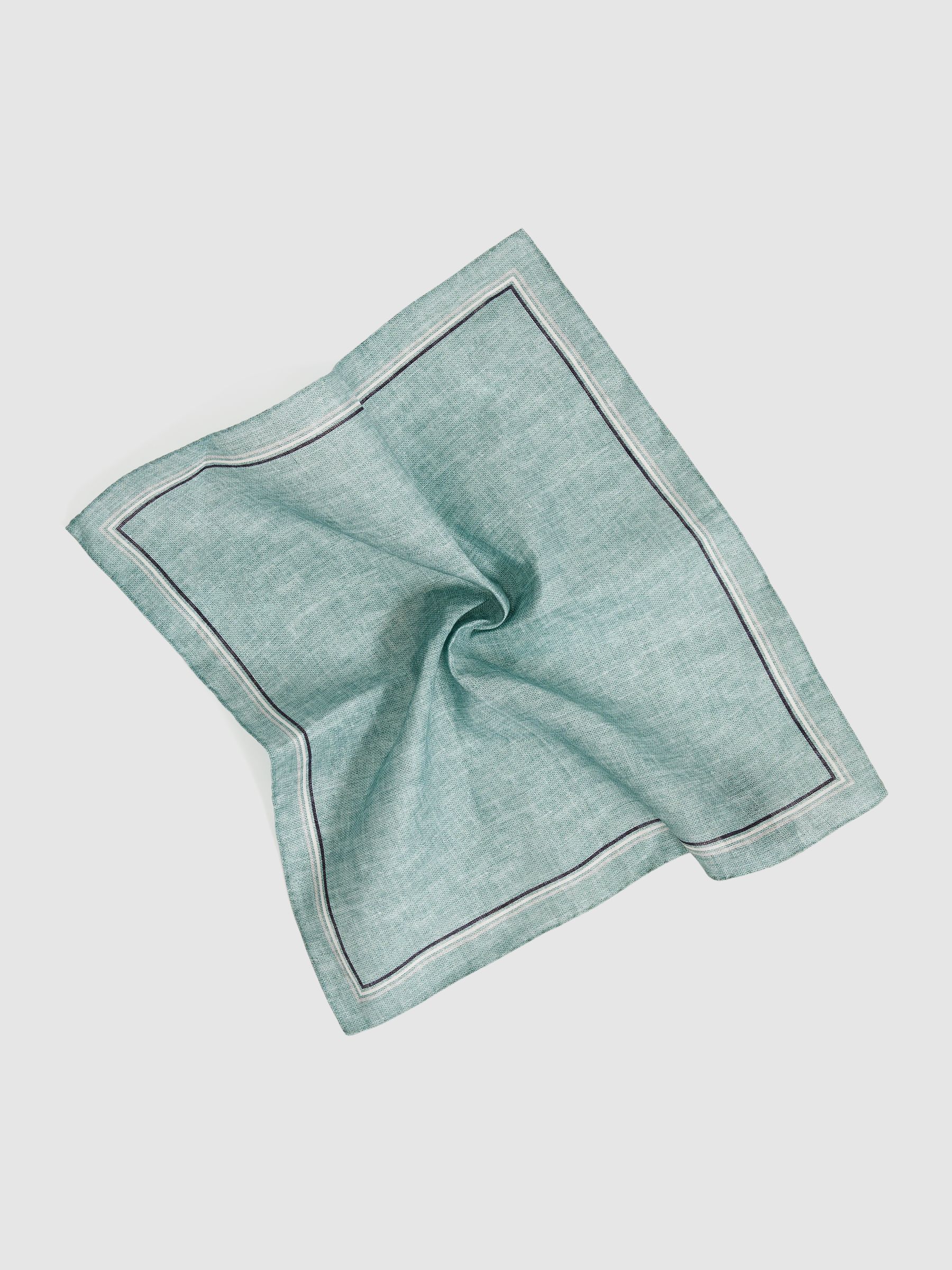 Linen Pocket Square in Soft Sage - Image 2 of 3
