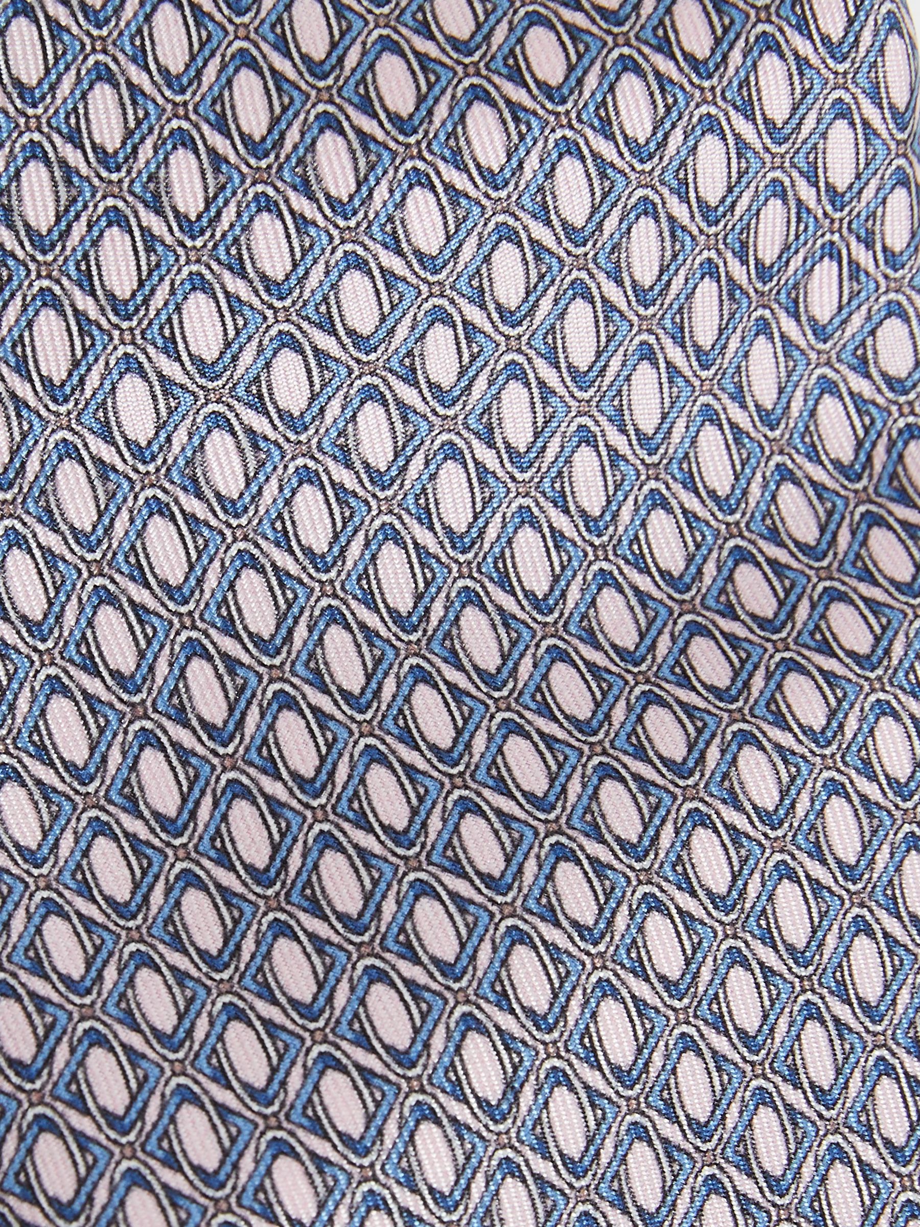 Silk Geometric-Print Tie in Soft Pink - Image 5 of 5