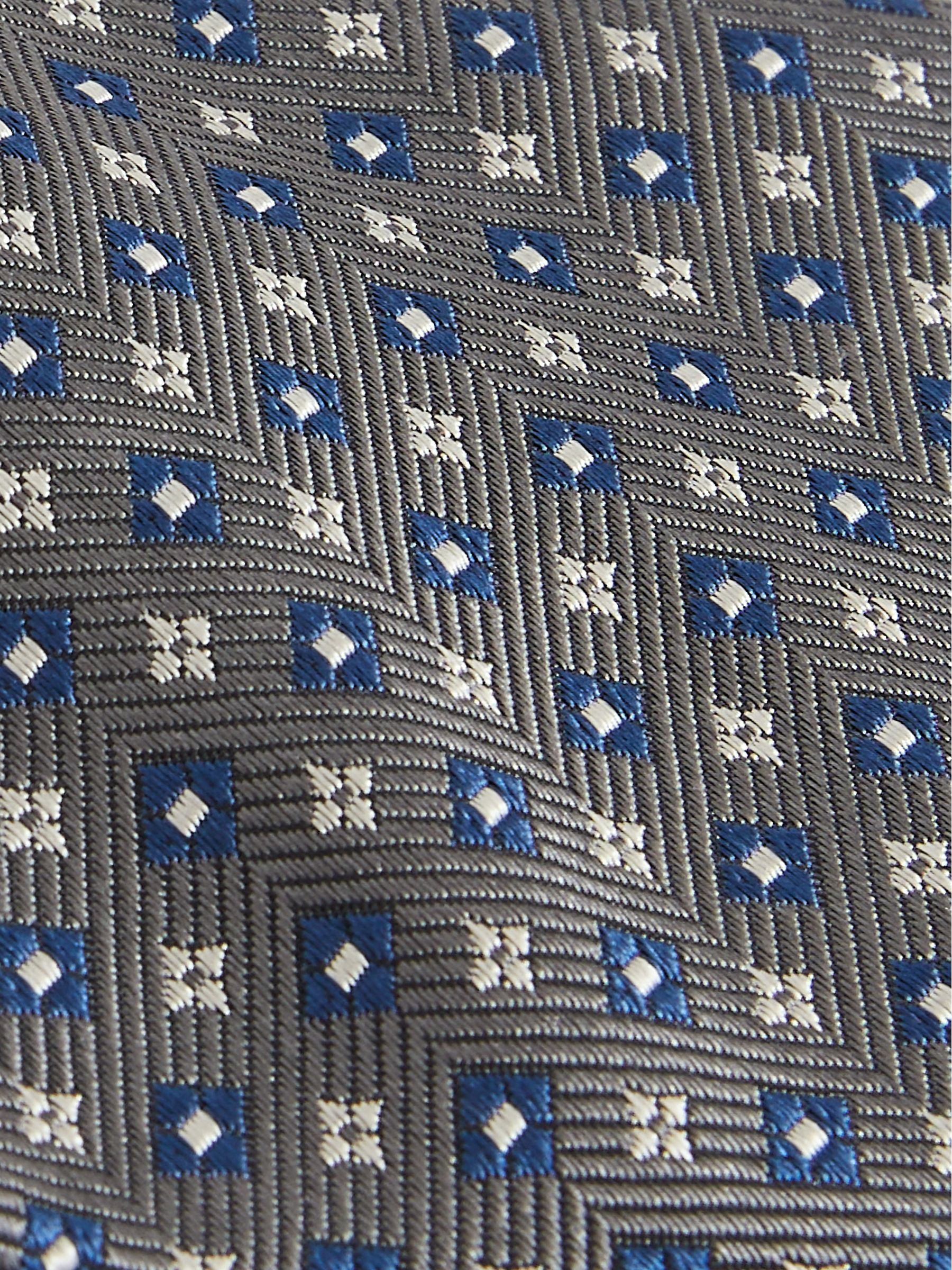 Foulard Silk Blend Floral Print Tie in Charcoal - Image 4 of 4