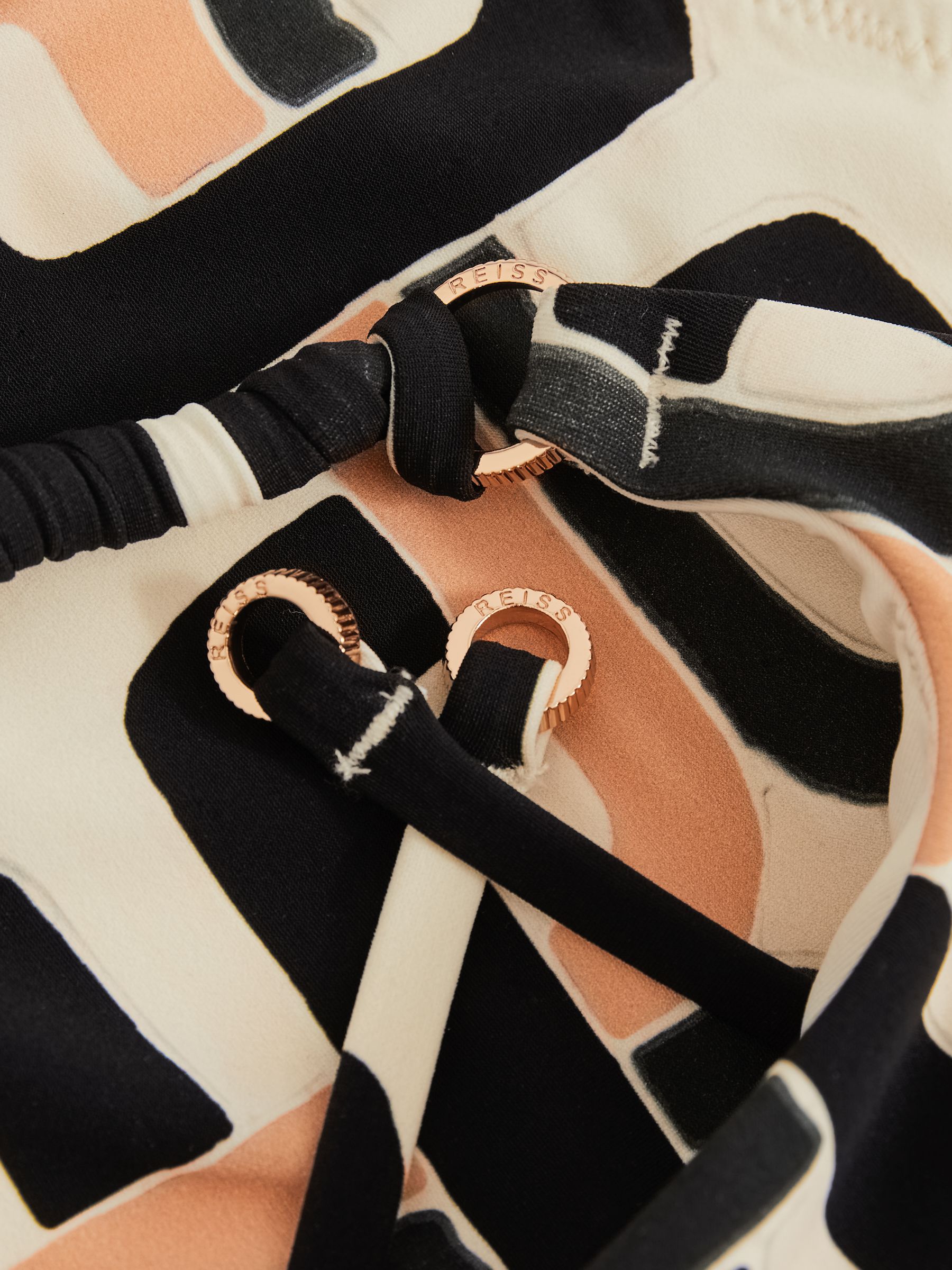 Chain-Print Square-Neck Swimsuit in Brown/Cream - Image 7 of 7