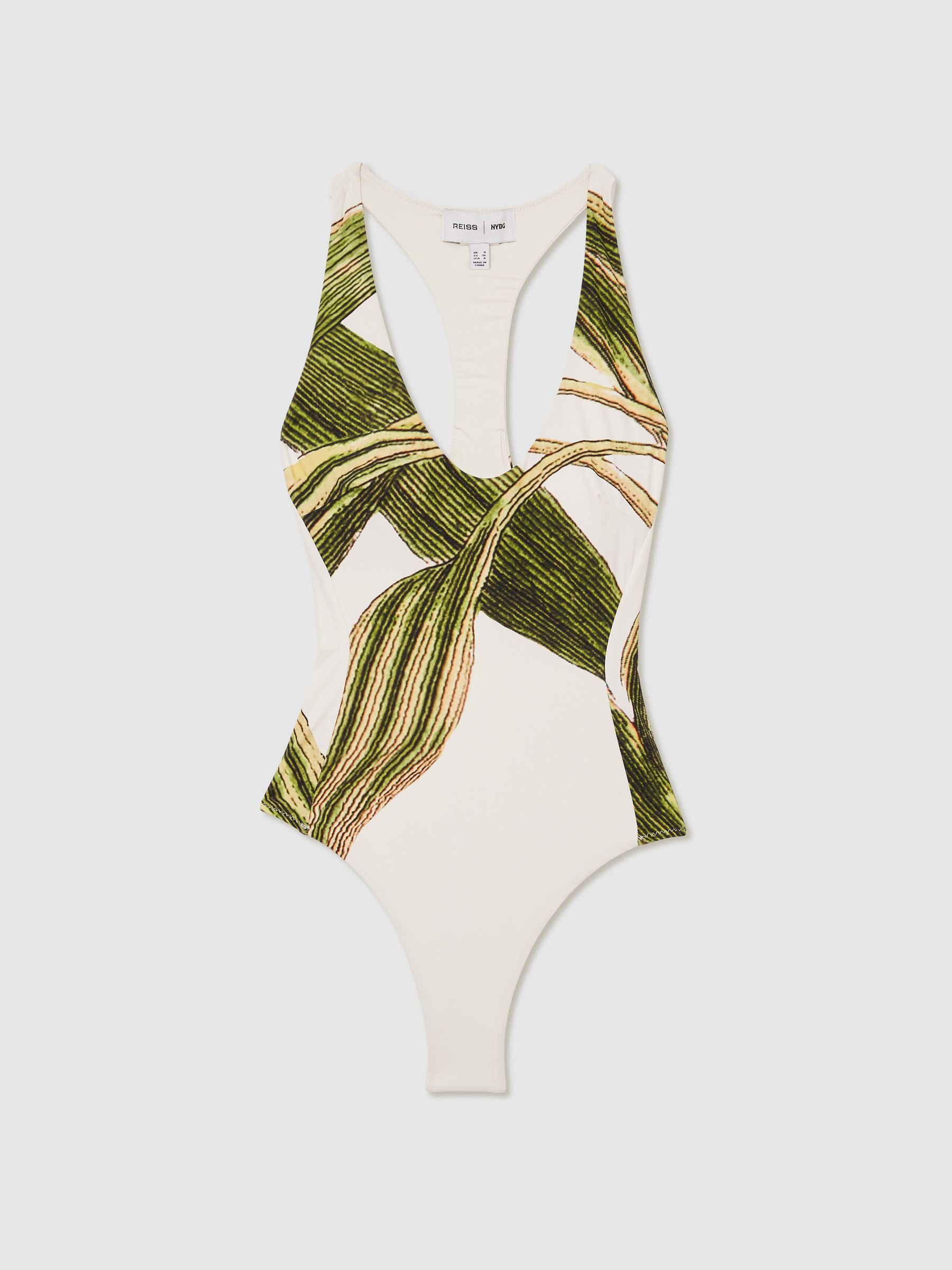 Reiss | NYBG Floral-Print Swimsuit in Ivory/Green - Image 2 of 7