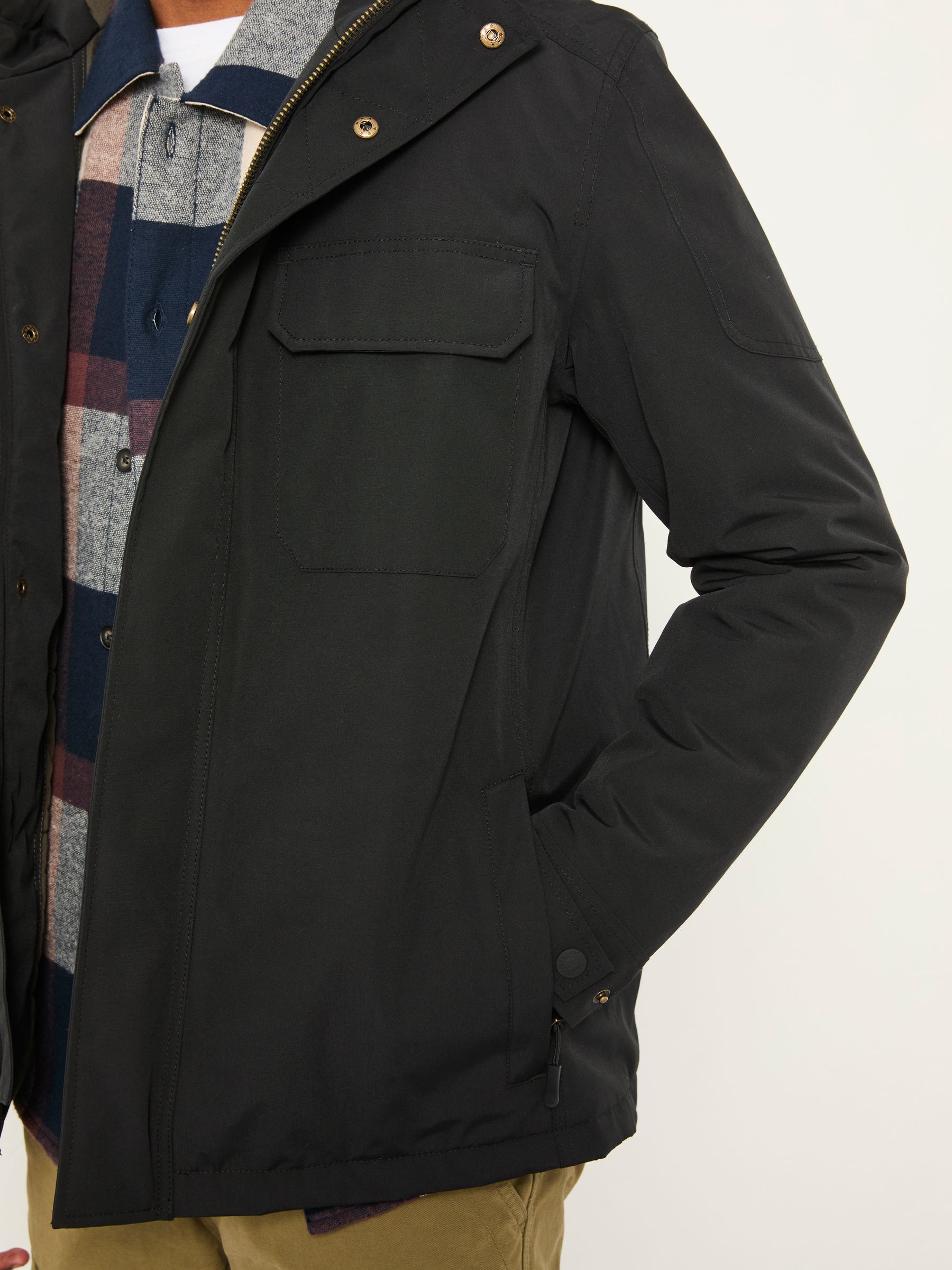 Truro Black Hooded Waterproof Jacket - Image 3 of 5