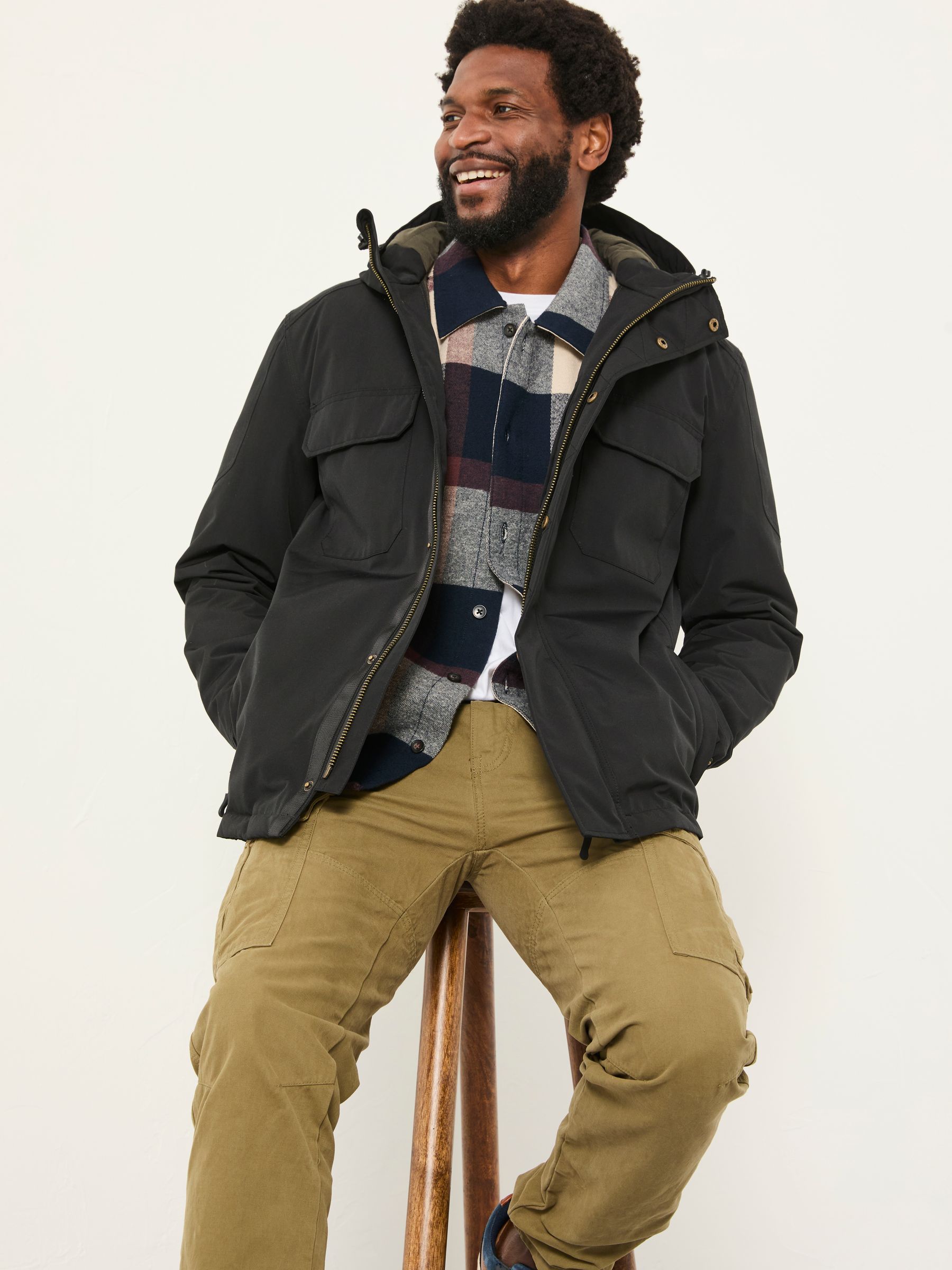 Truro Black Hooded Waterproof Jacket - Image 4 of 5