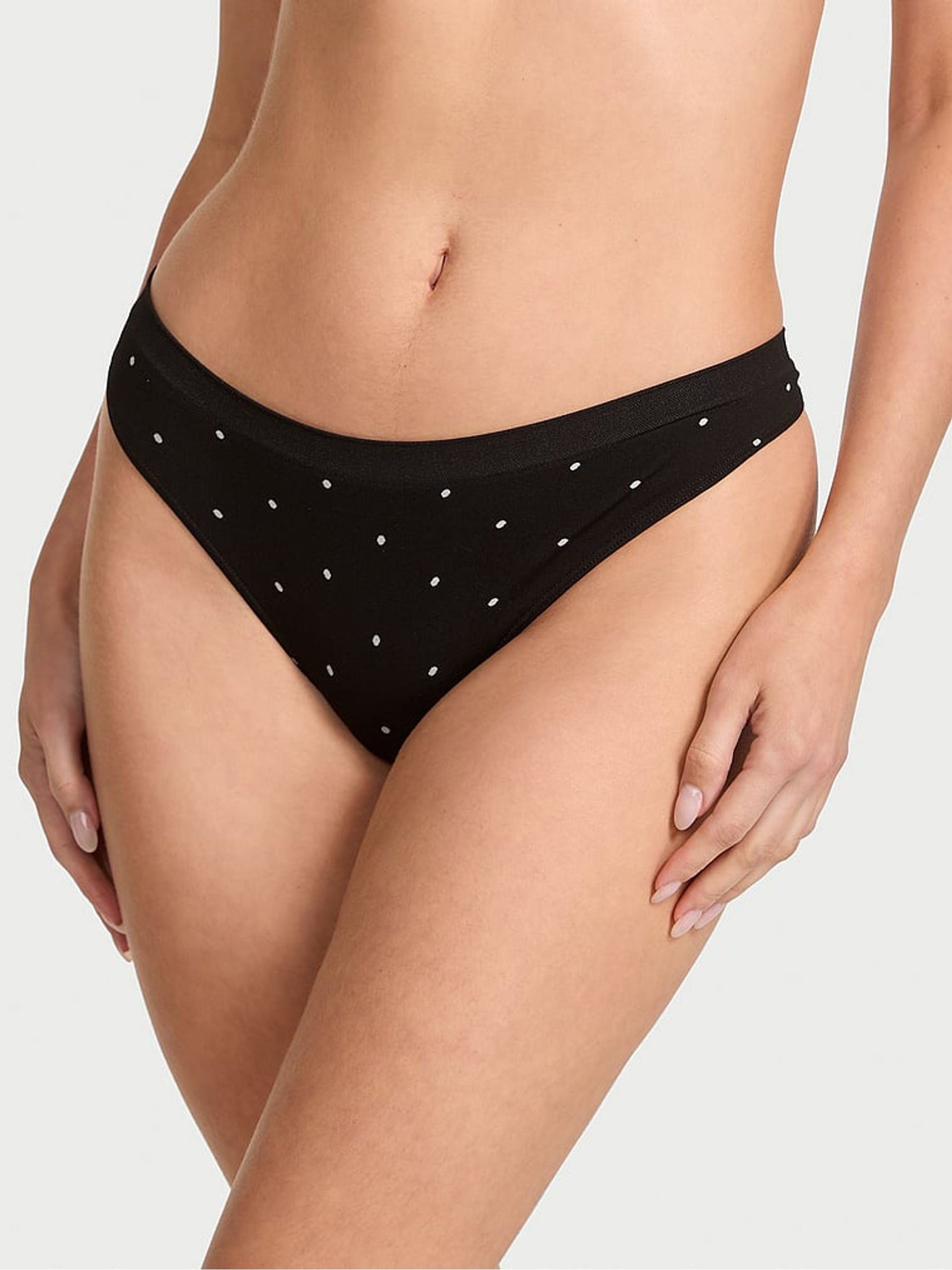 Black Dot Thong Knickers - Image 1 of 3
