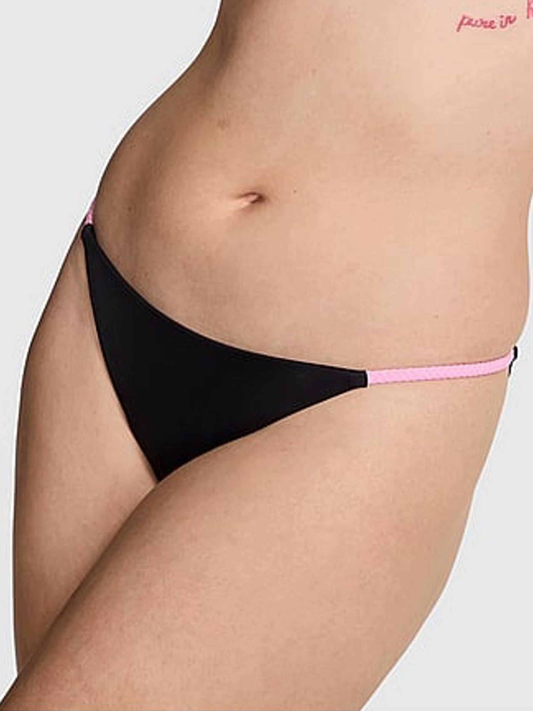 Black Cheeky Braided Bikini Bottoms - Image 1 of 3