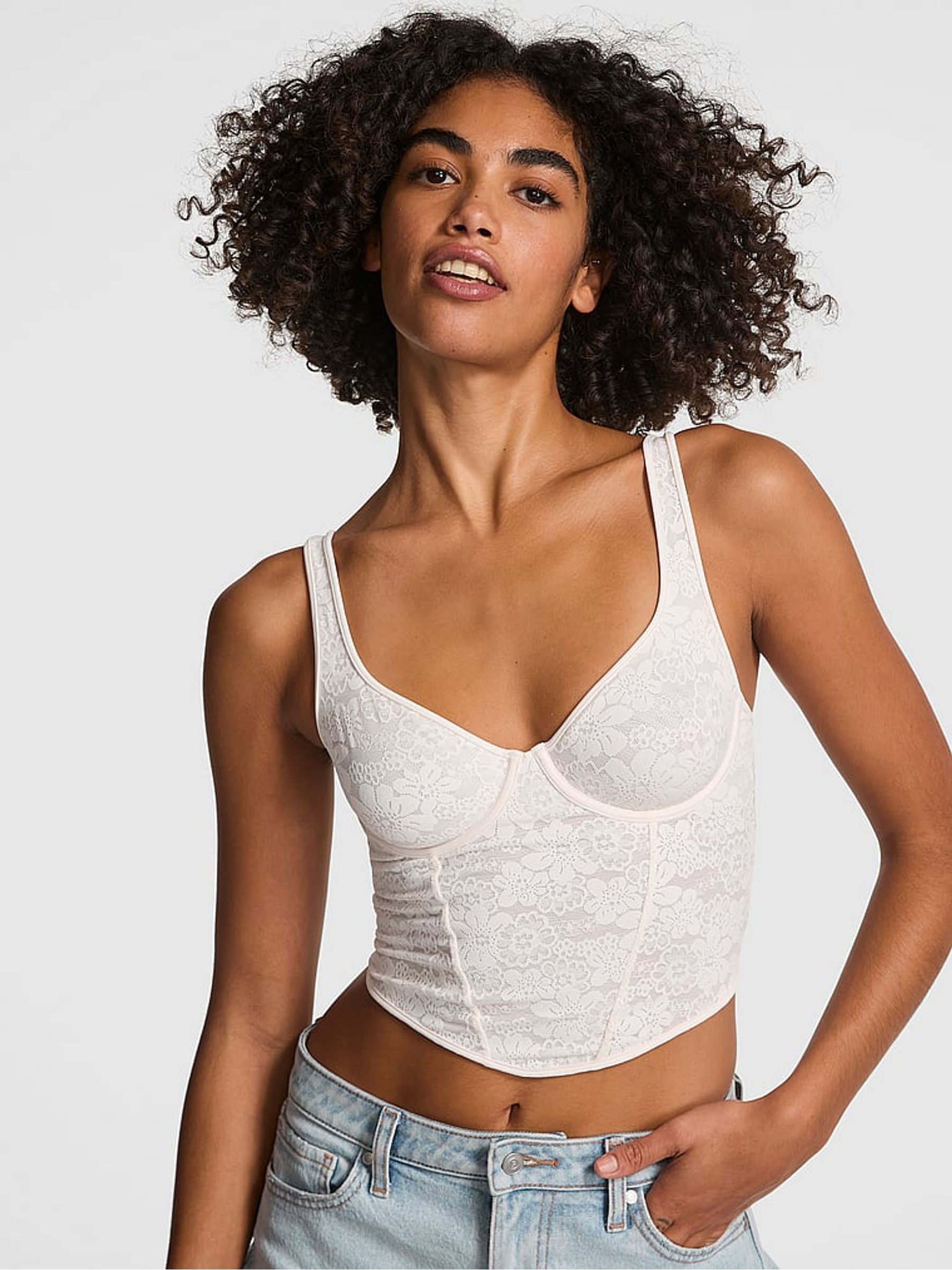 Winter White Lace Corset - Image 1 of 2