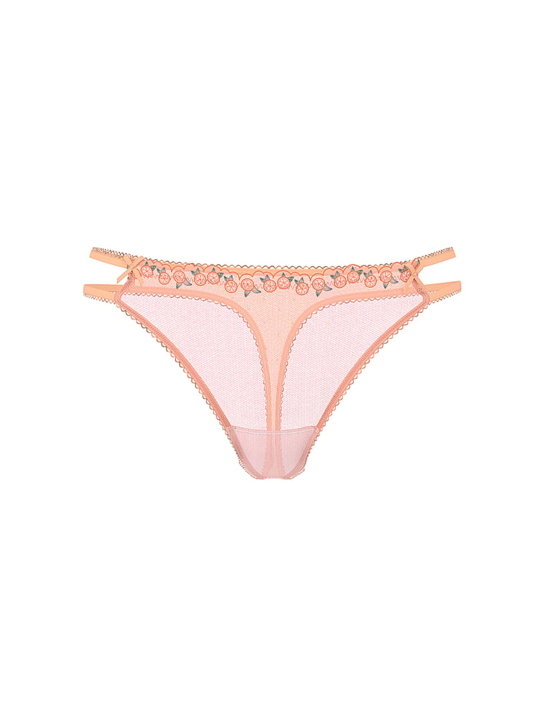 Vitamin C Orange Thong Embroidery Knickers - Image 3 of 3