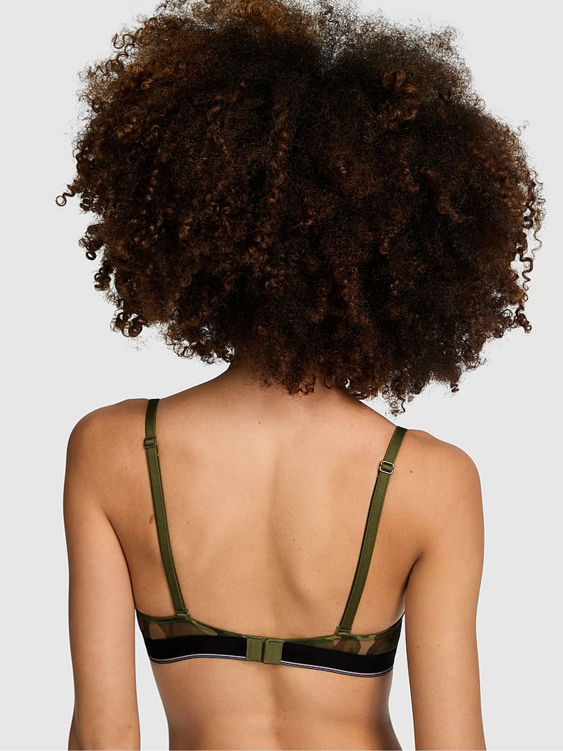 Olive Green Lightly Lined Mesh Bra - Image 2 of 3
